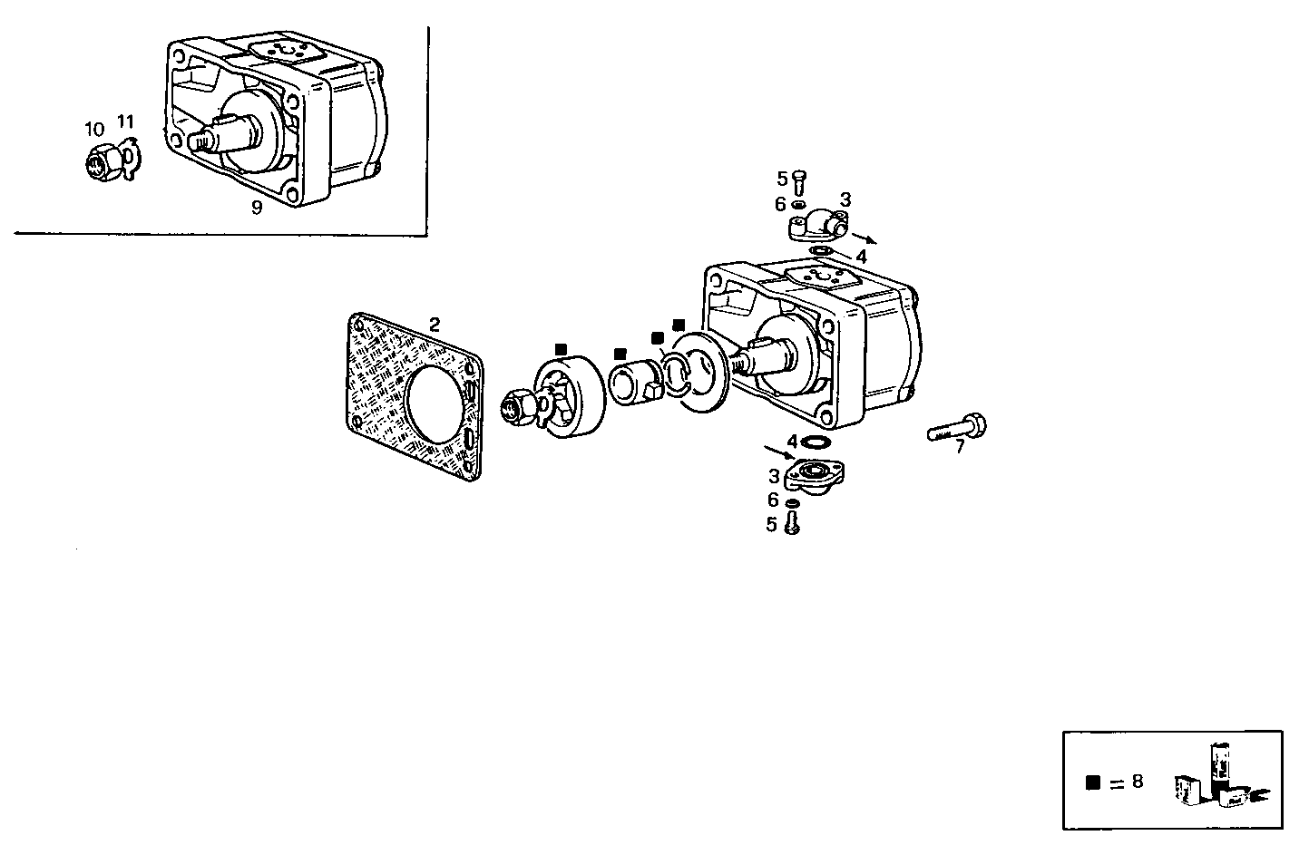 REAR HYDRAULIC PUMP - 8031M06.21 8031M06 parts diagram