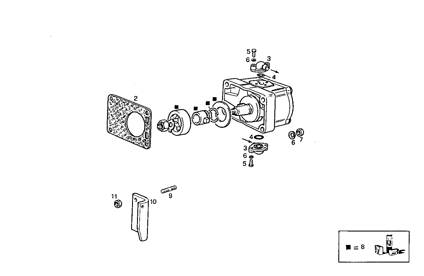 REAR HYDRAULIC PUMP - 8061SRM30.10 8061SRM30 parts diagram