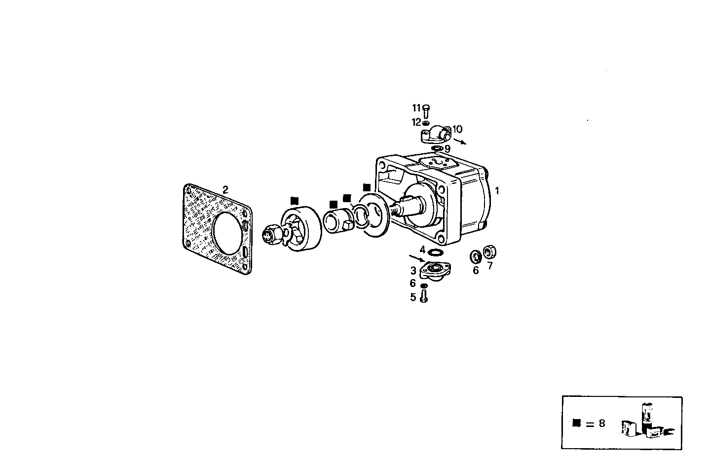 FRONT HYDRAULIC PUMP - 8041Si25.55 8041Si25 parts diagram