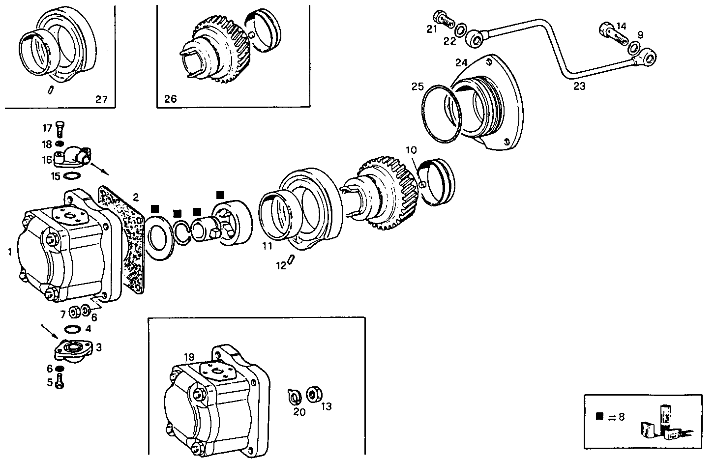 LOW FRONT HYDRAULIC PUMP - 8361Si11.05 8361Si11 parts diagram