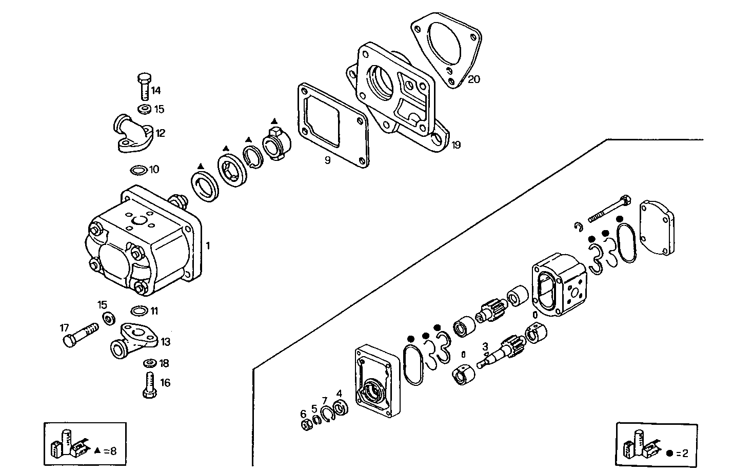 REAR HYDRAULIC PUMP - 8060SRC20.01 8060SRC20 parts diagram