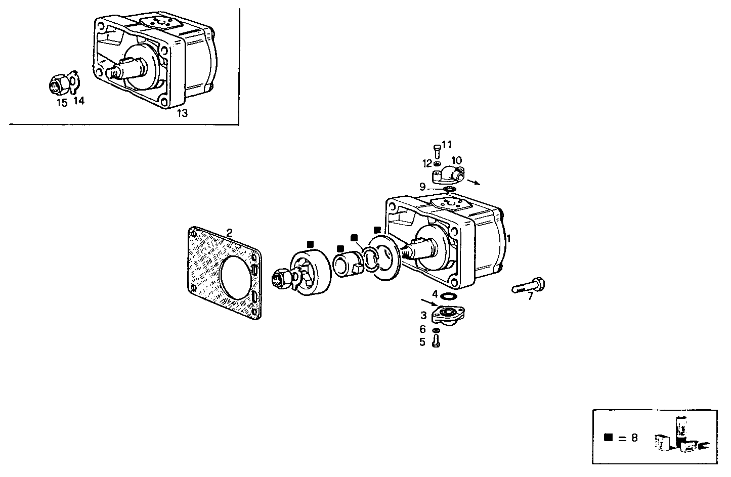 FRONT HYDRAULIC PUMP - 8061SRM25.12 8061SRM25 parts diagram