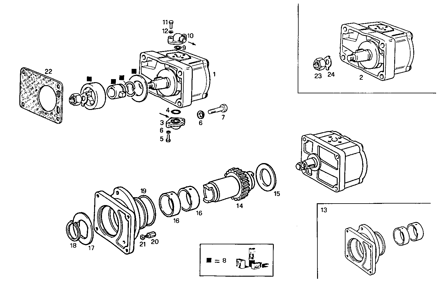 FRONT HYDRAULIC PUMP - 8361SRM40.10 8361SRM40 parts diagram
