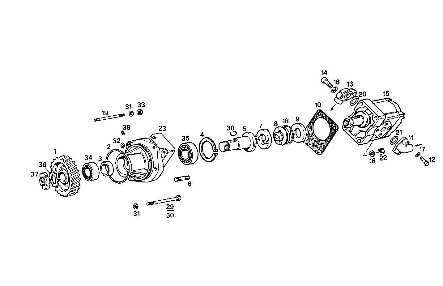 FRONT HYDRAULIC PUMP - 8281SRM50.12 8281SRM50 parts diagram