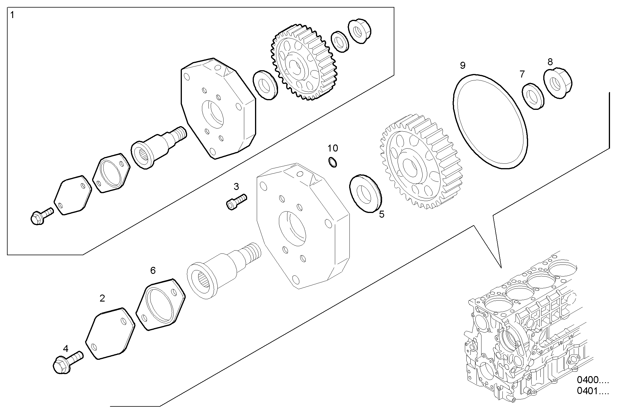 ARRANGED FOR HYDRAULIC PUMP - C13ENTD20.00 CURSOR 13 - TIER 2 parts diagram