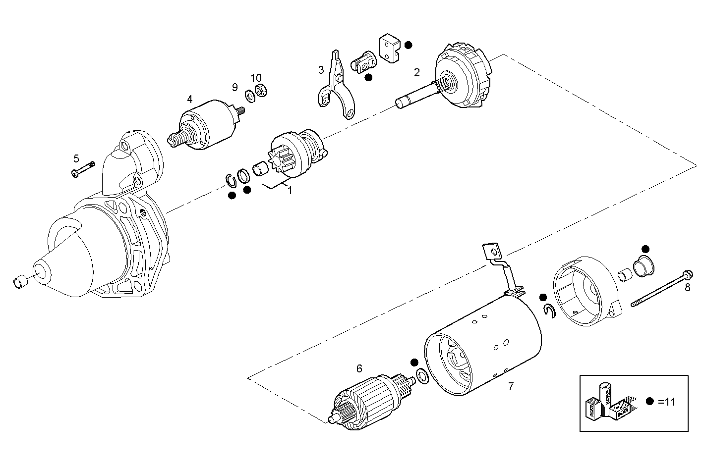 STARTER MOTOR - N67MSTD20.00A810 NEF 6 mechanic. - TIER 2 parts diagram