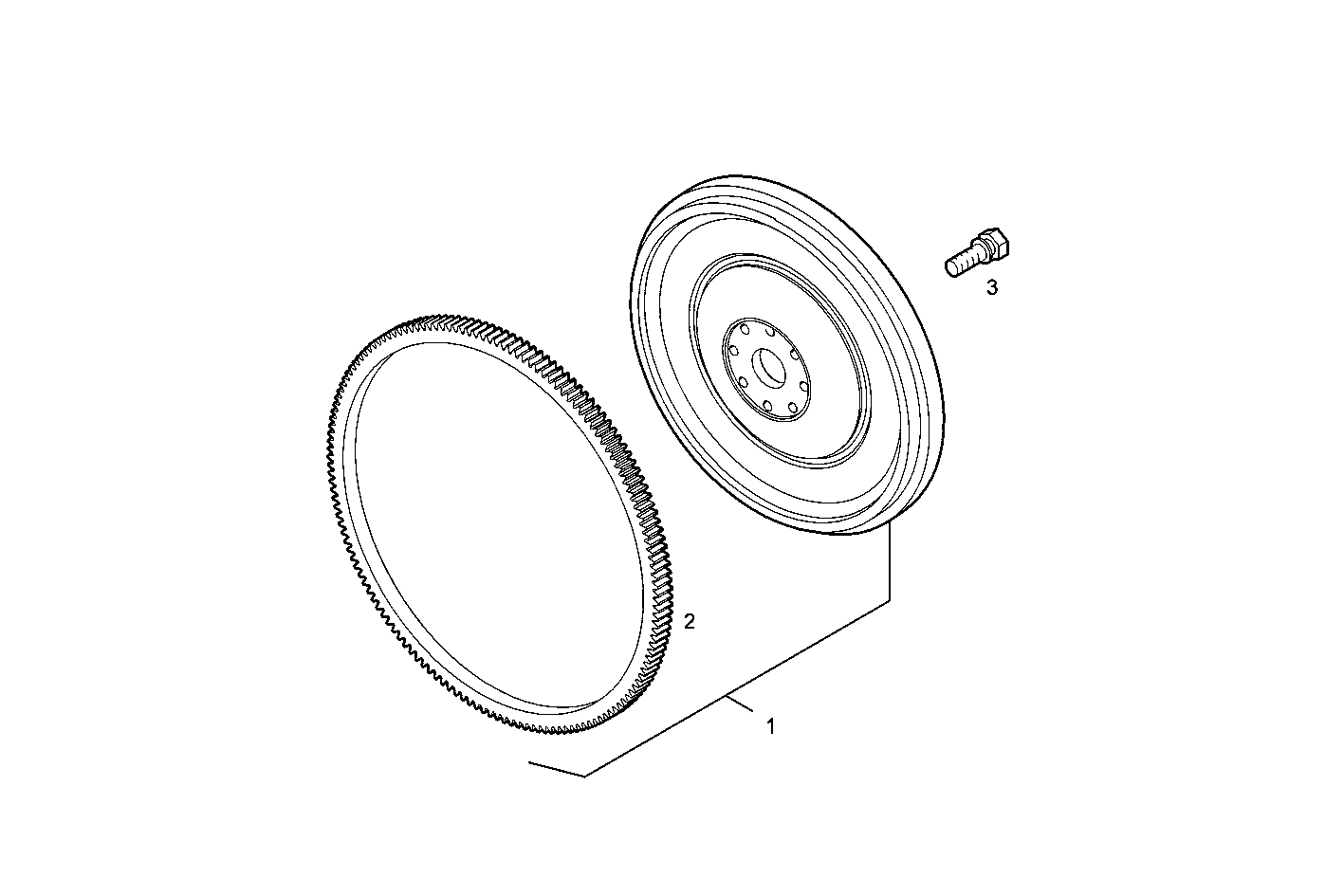 FLYWHEEL ARRANGED FOR TRANSMISSION - N45MNAU00.00 NEF 4 mechanic. - TIER 2 parts diagram