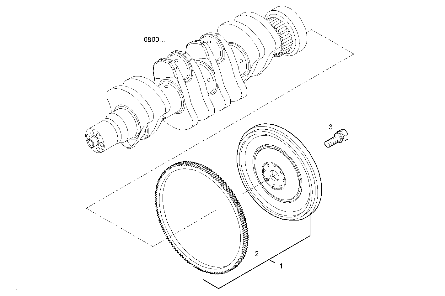 FLYWHEEL ARRANGED FOR TRANSMISSION - N67MNAE00.00 NEF 6 mechanic. - TIER 2 parts diagram