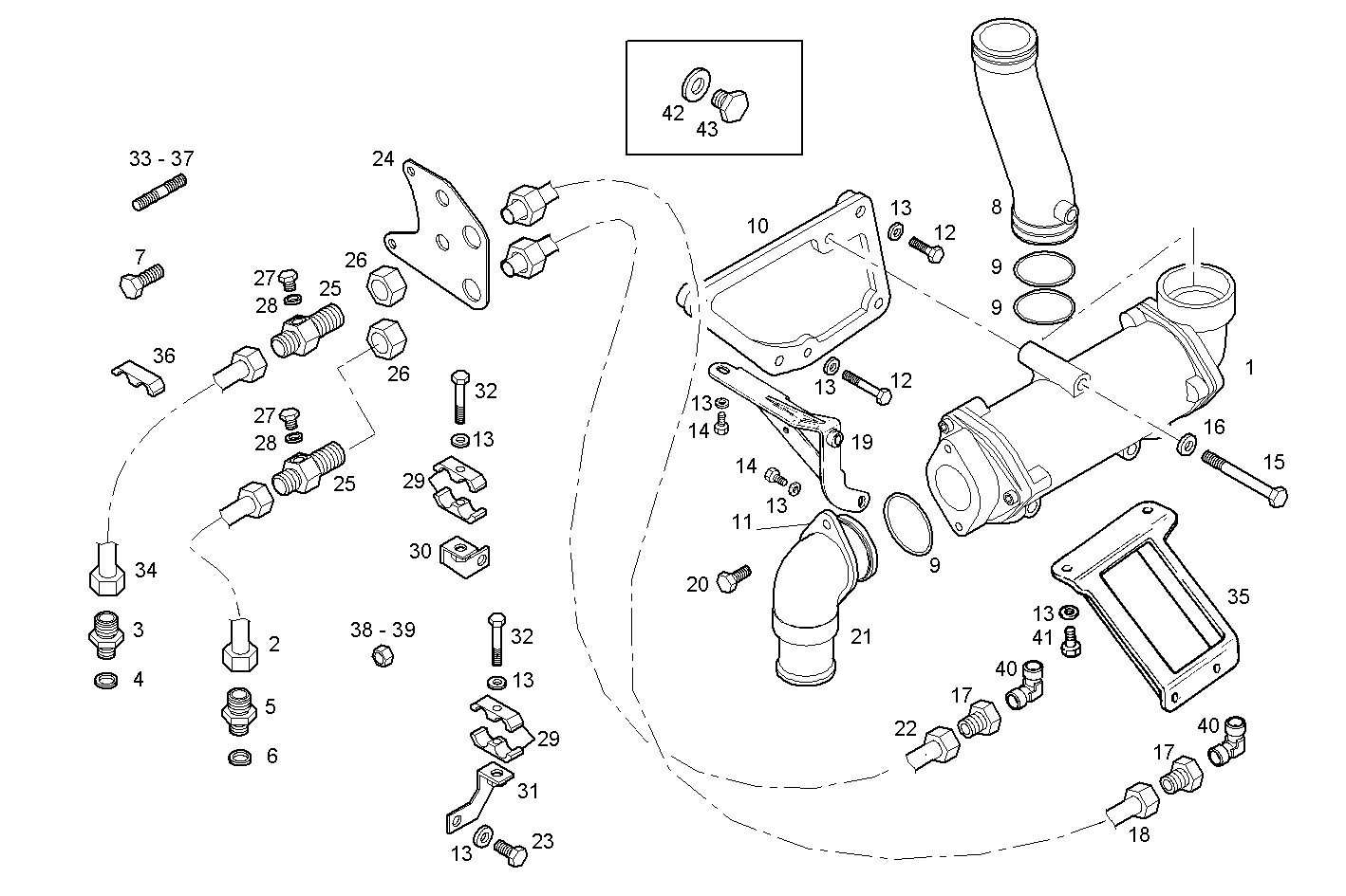 ARRANGED FOR GEAR ZF - C78ENTM55.10 CURSOR 8 parts diagram