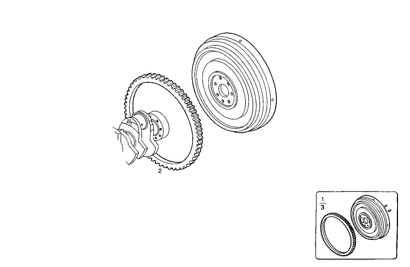 FLYWHEEL ARRANGED FOR ELASTIC COUPLING - GE8361SRi25.00A50S GE8361SRi25 parts diagram