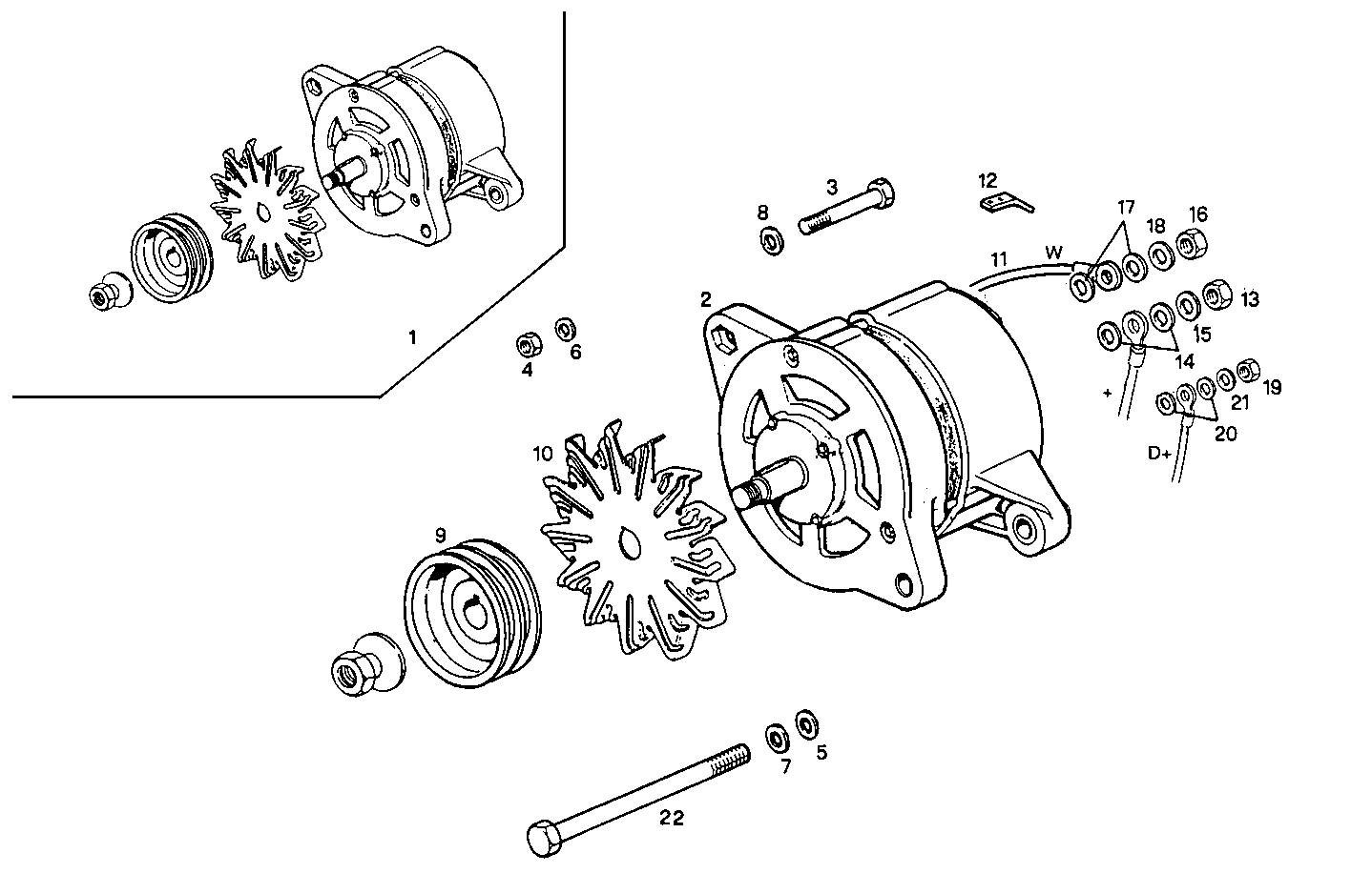 SELF-REGULATED ALTERNATOR - 8045E00.00 8045E00 parts diagram