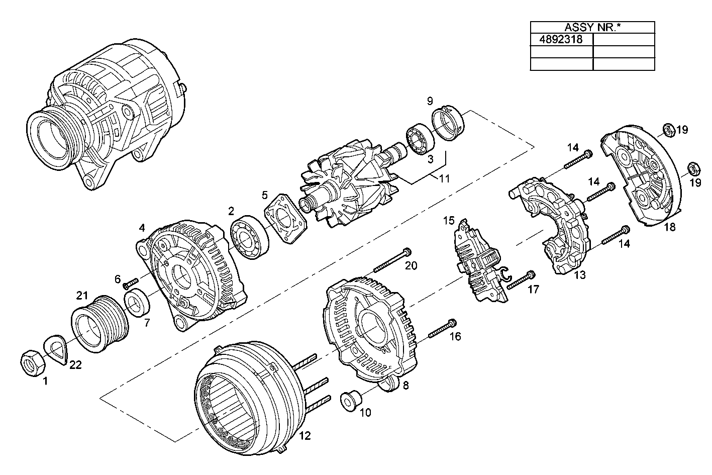 GENERATOR (COMPONENTS) - N45MSTD22.50 NEF 4 mechanic. - TIER 2 parts diagram