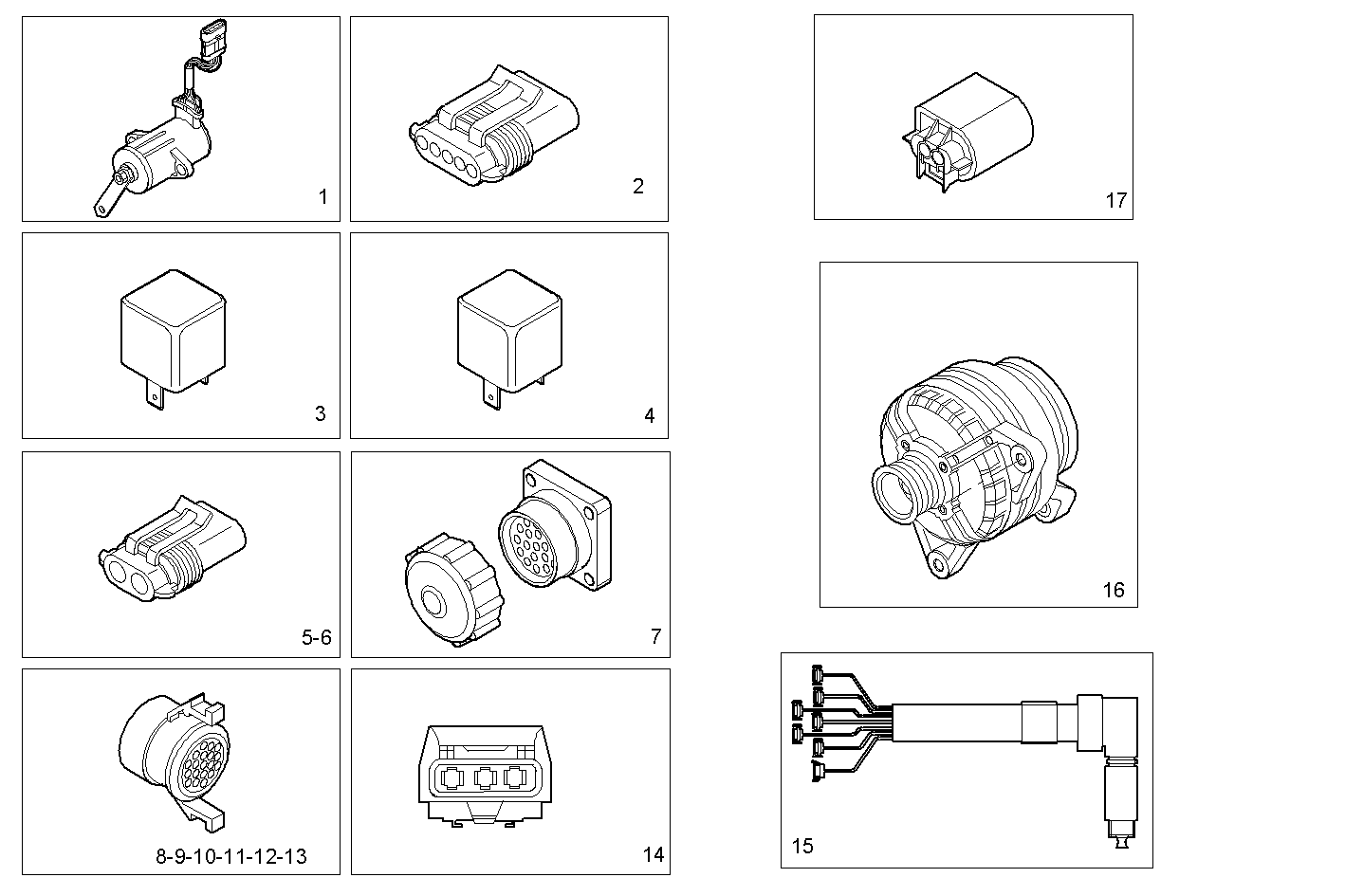 SELF-REGULATED ALTERNATOR - N45ENTX20.00 NEF 4 electron. - TIER 3 parts diagram