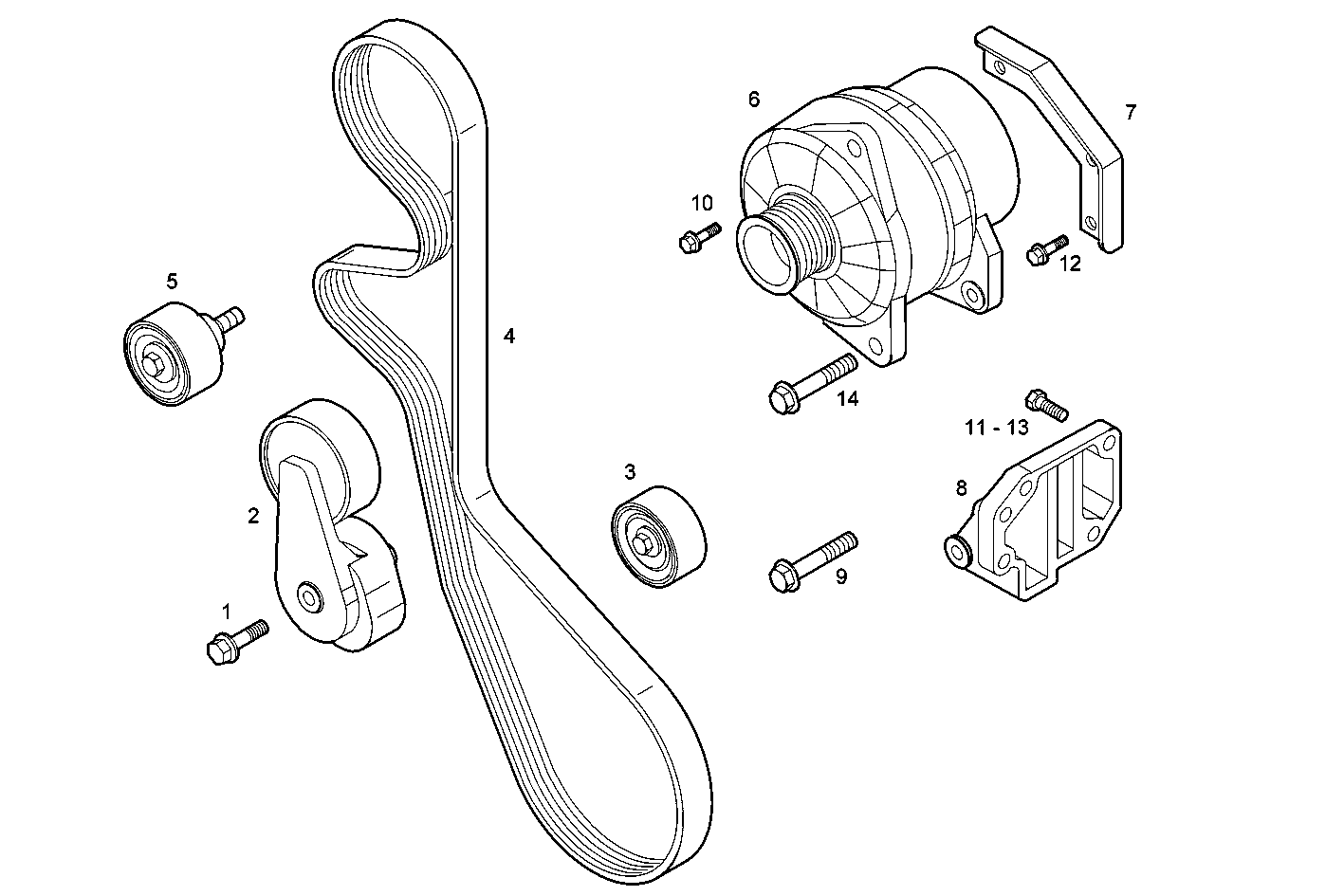 DOUBLE ALTENATOR - N60ENTD20.00 NEF 6 electron. - TIER 2 parts diagram