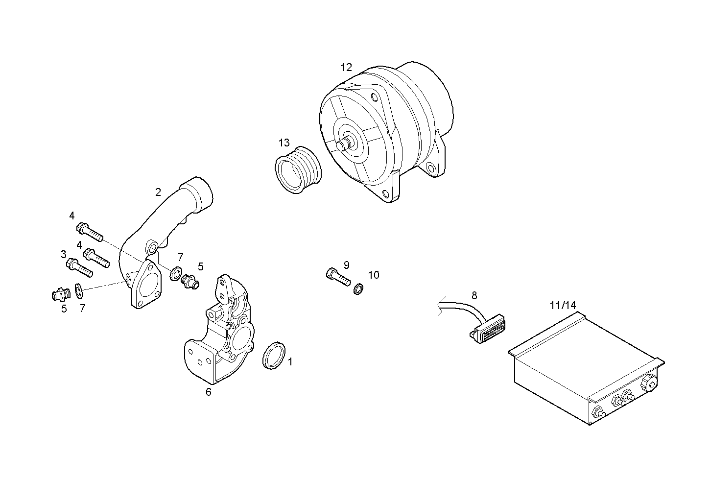 SELF-REGULATED ALTERNATOR - N60ENTM37.10 NEF 6 electron. parts diagram