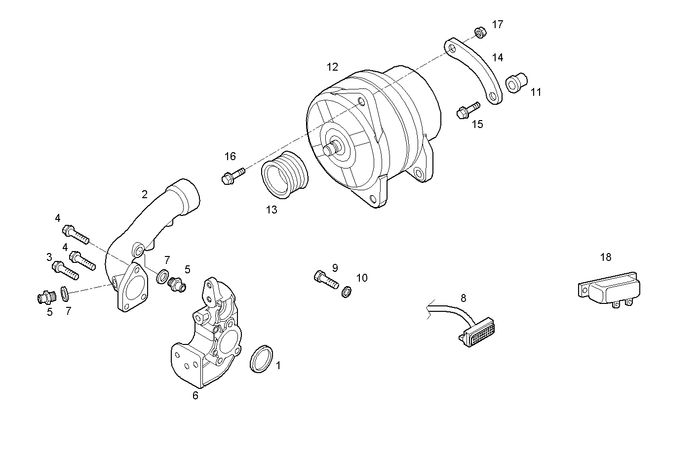 SELF-REGULATED ALTERNATOR - N67MNTM28.31 NEF 6 mechanic. parts diagram