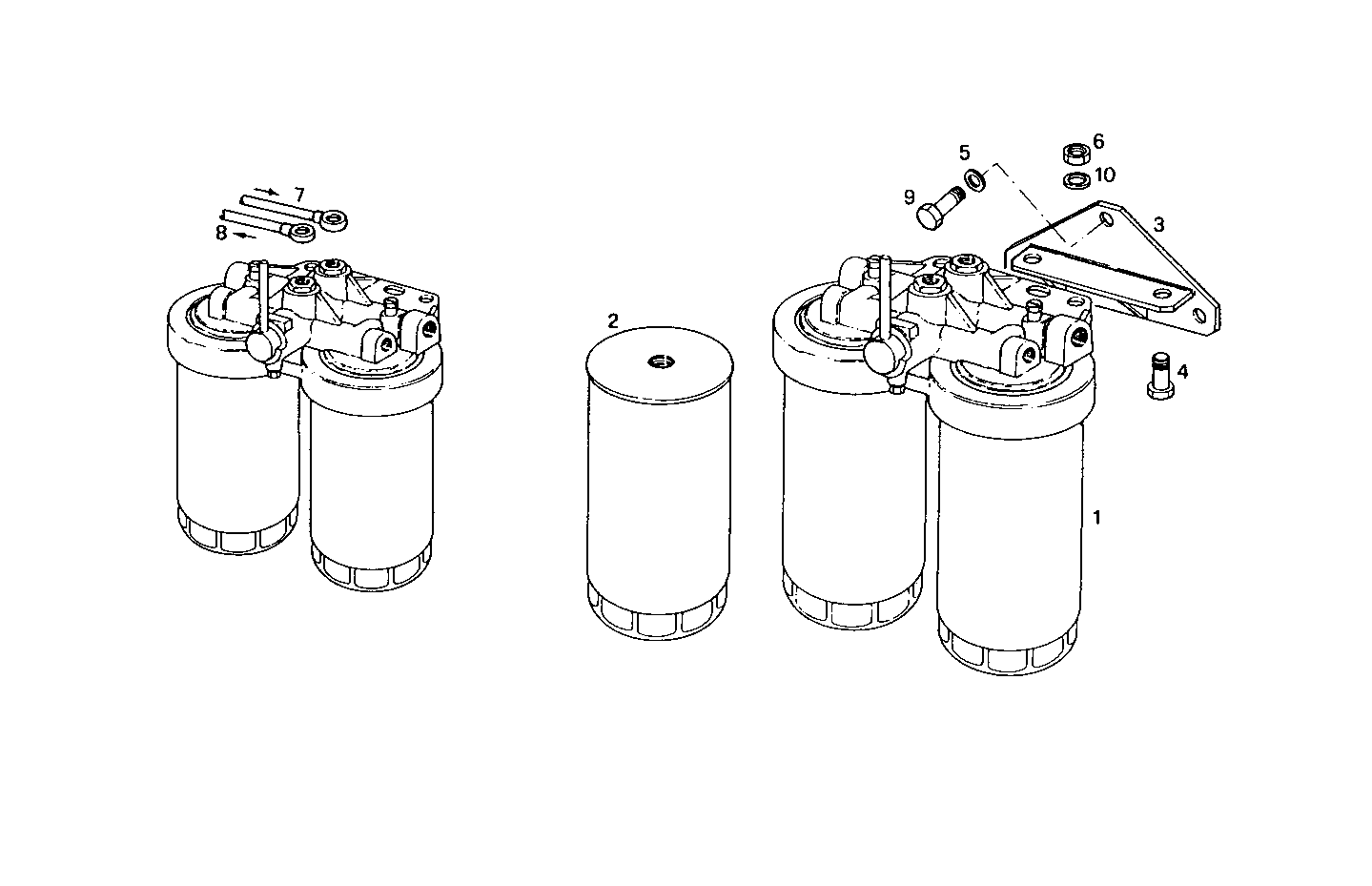 DOUBLE FUEL FILTER - 8281M32.10 8281M32 parts diagram