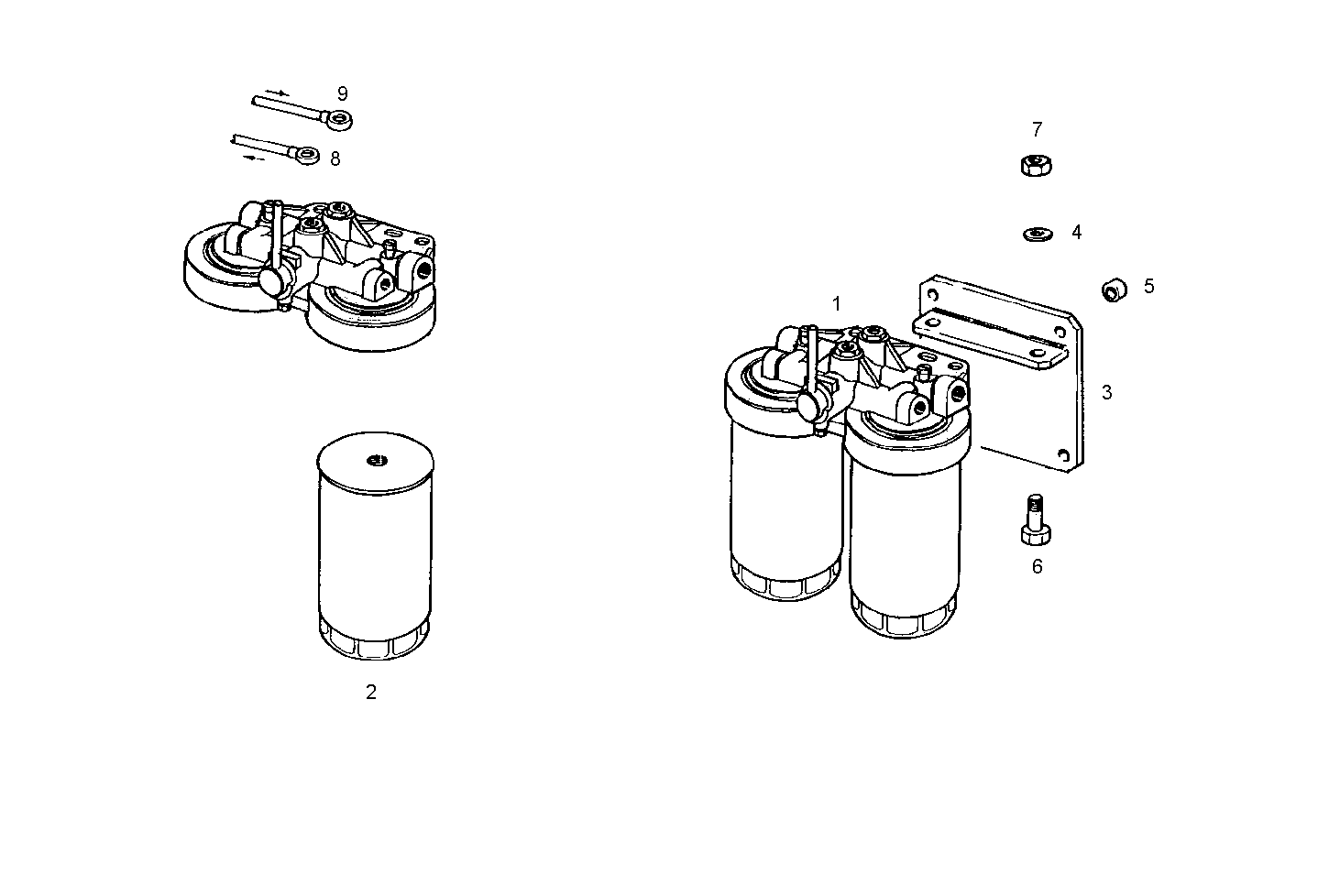 DOUBLE FUEL FILTER - GE8210M22.10A64S GE8210M22 parts diagram