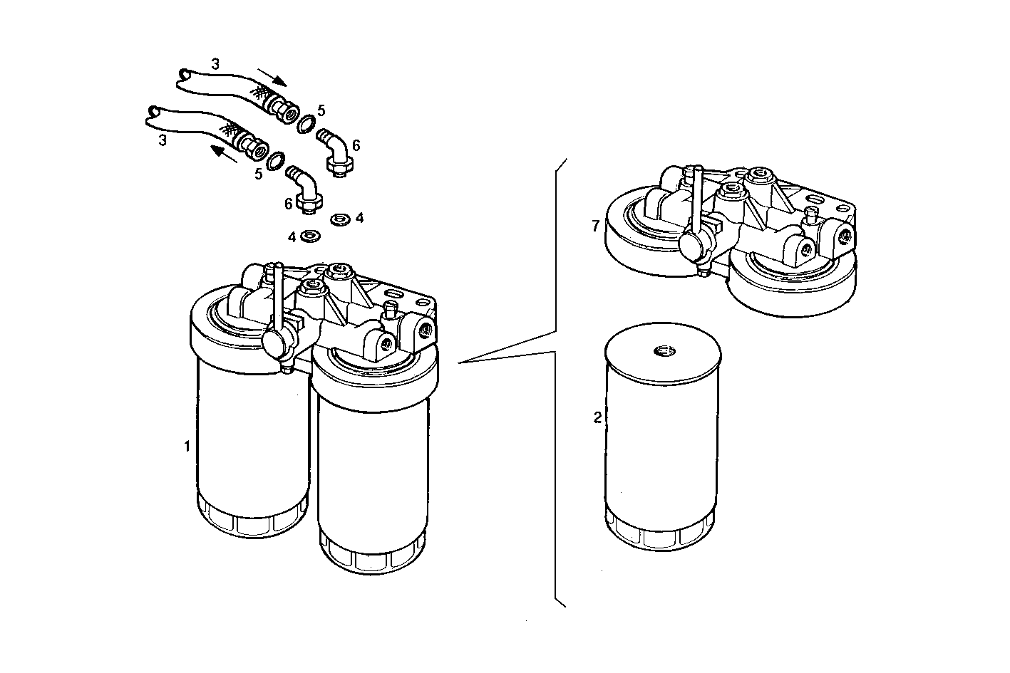 DOUBLE FUEL FILTER - 8060SRM33.10 8060SRM33 parts diagram