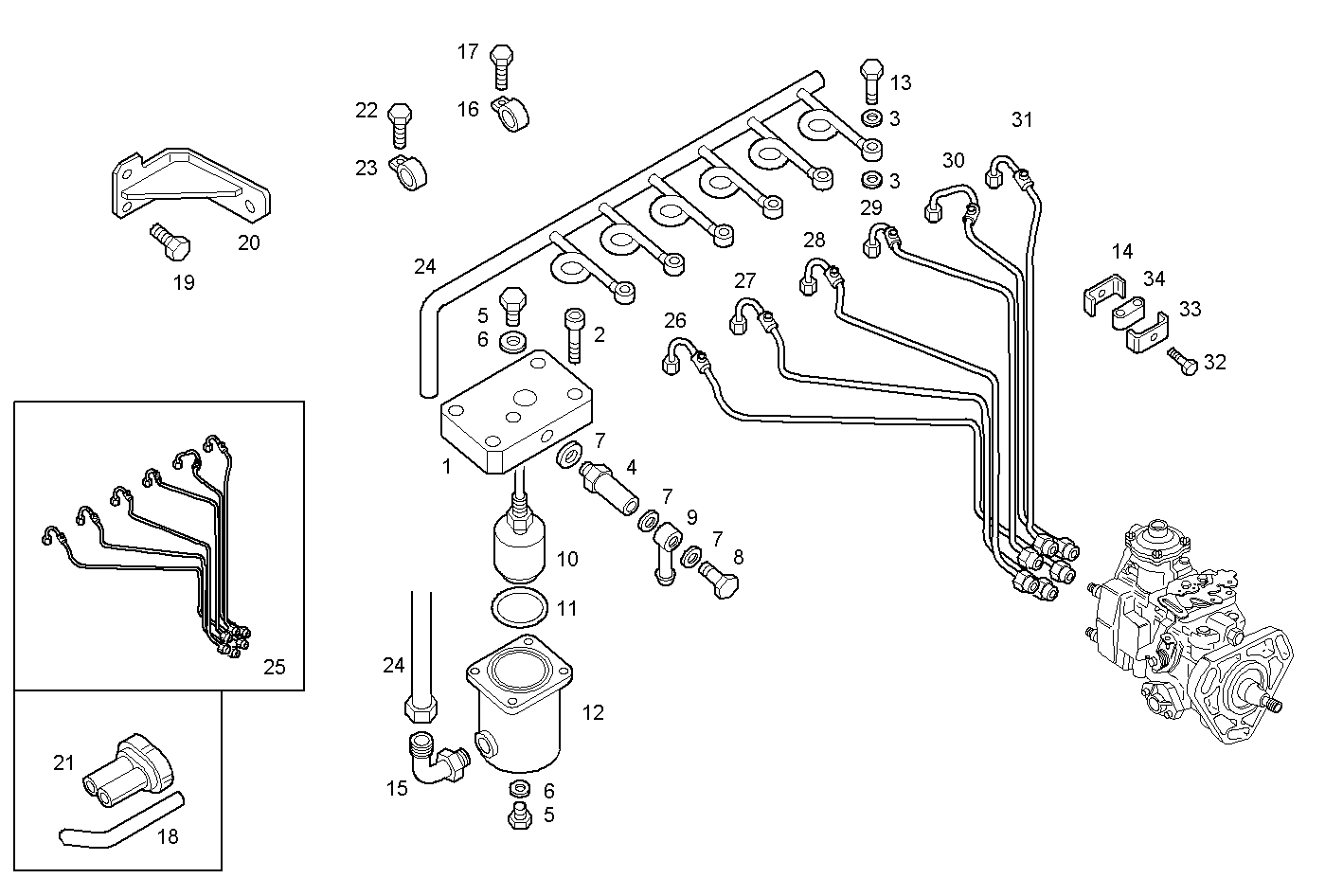 DOUBLE WALL INJECTION PIPES - N67MNTM28.11 NEF 6 mechanic. parts diagram