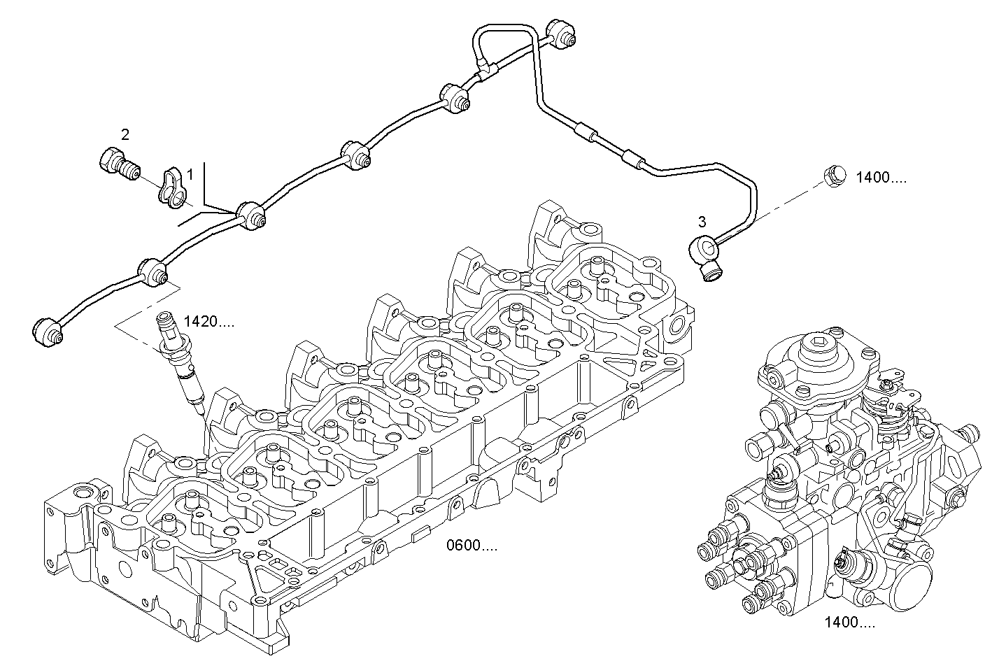 DOUBLE WALL INJECTION PIPES - N67MNTM28.31 NEF 6 mechanic. parts diagram