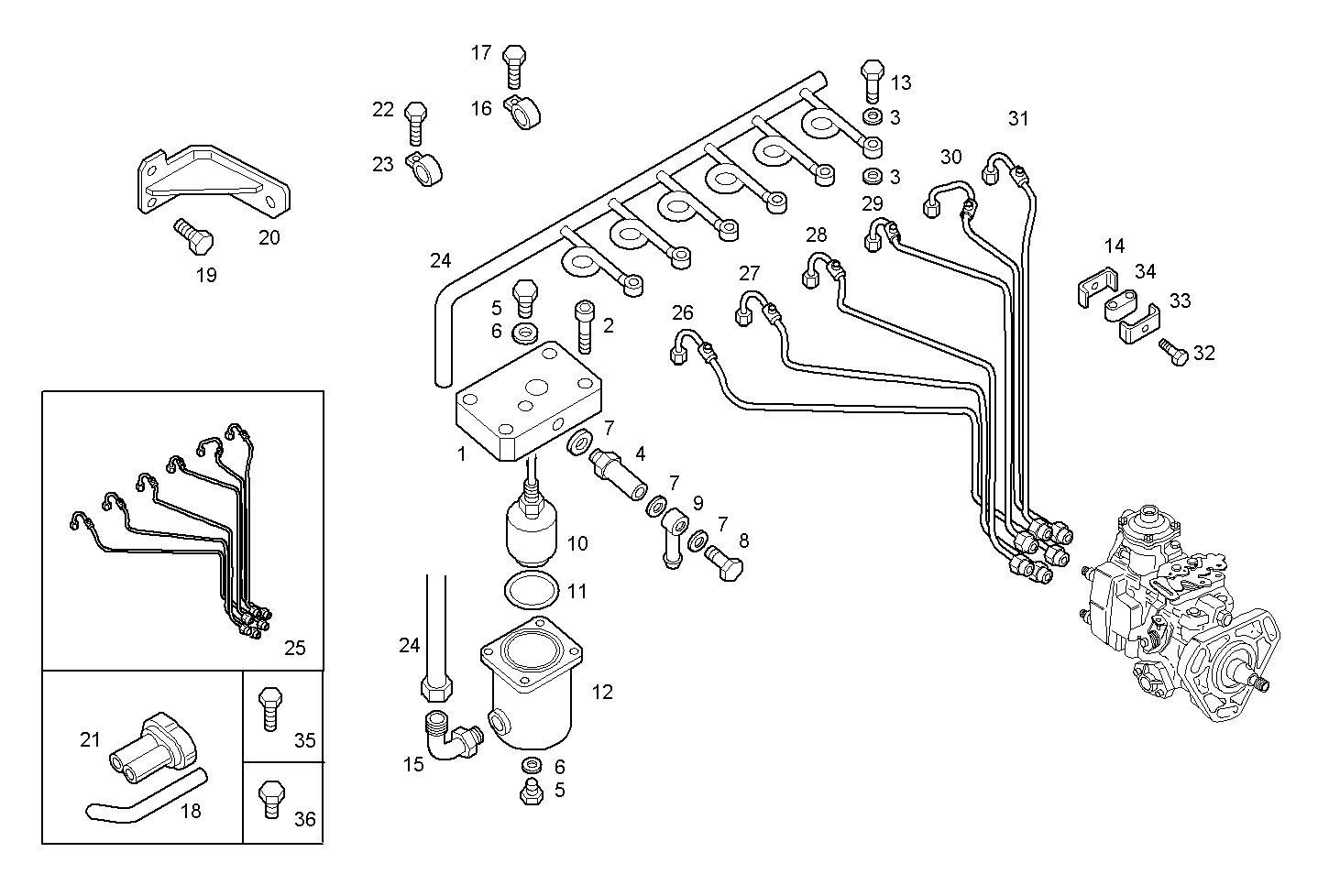 DOUBLE WALL INJECTION PIPES - N67MNAM15.31 NEF 6 mechanic. parts diagram