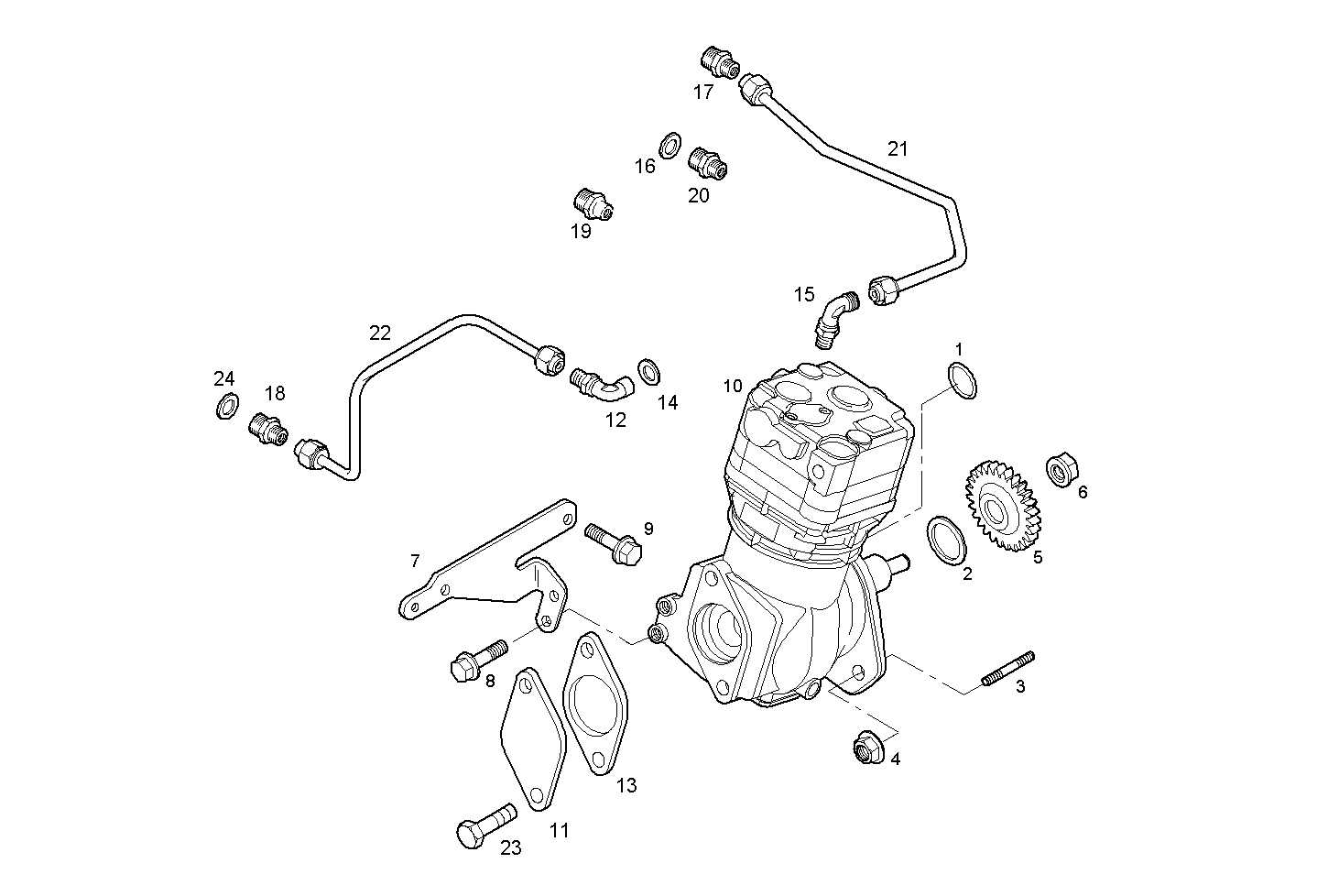 AIR COMPRESSOR - N40ENTE21.00A003 NEF 4 electron. - TIER 2 parts diagram