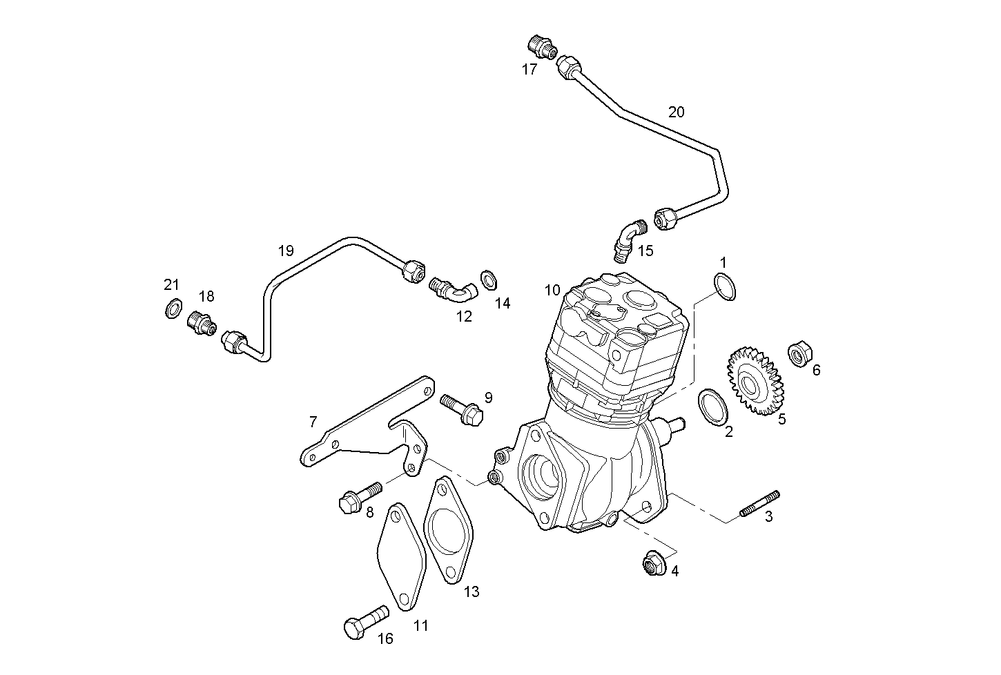 AIR COMPRESSOR - N40ENTD20.00 NEF 4 electron. - TIER 2 parts diagram