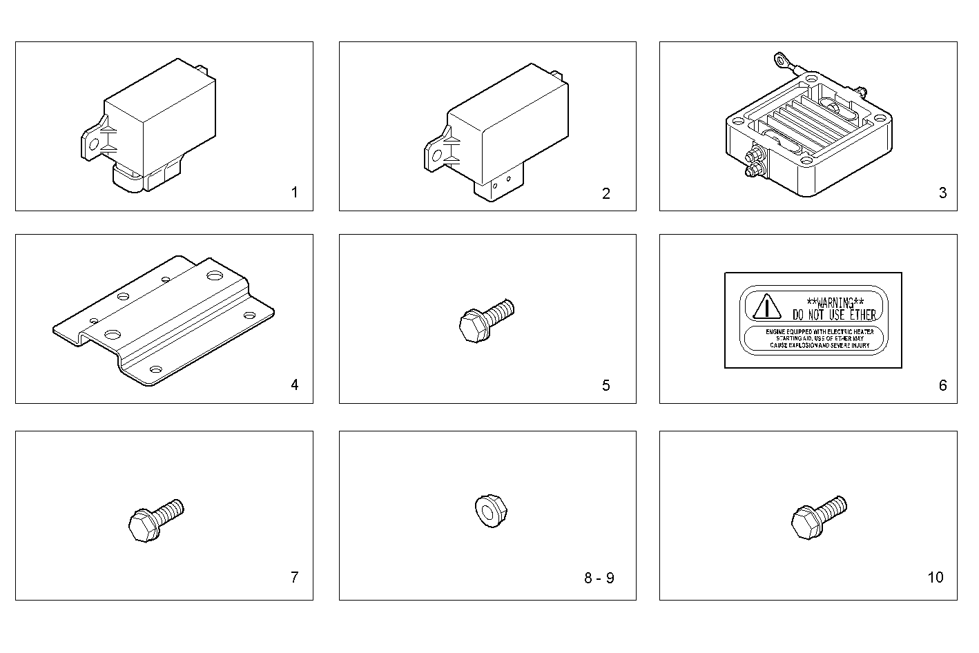 THERMOSTARTER - N45MNSD00.00 NEF 4 mechanic. - TIER 2 parts diagram