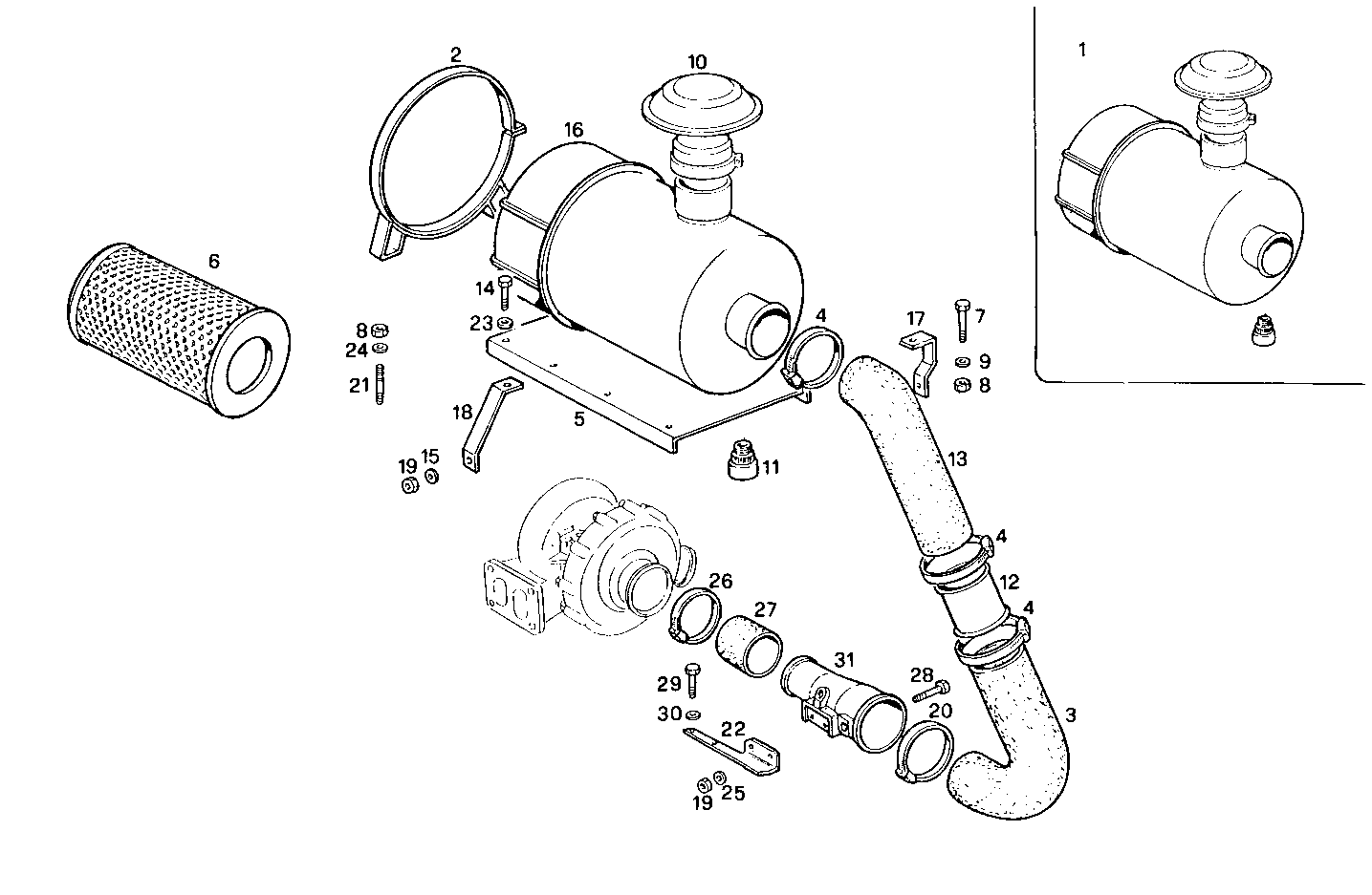 DRY AIR CLEANER - 8210SRM36.10 8210SRM36 parts diagram