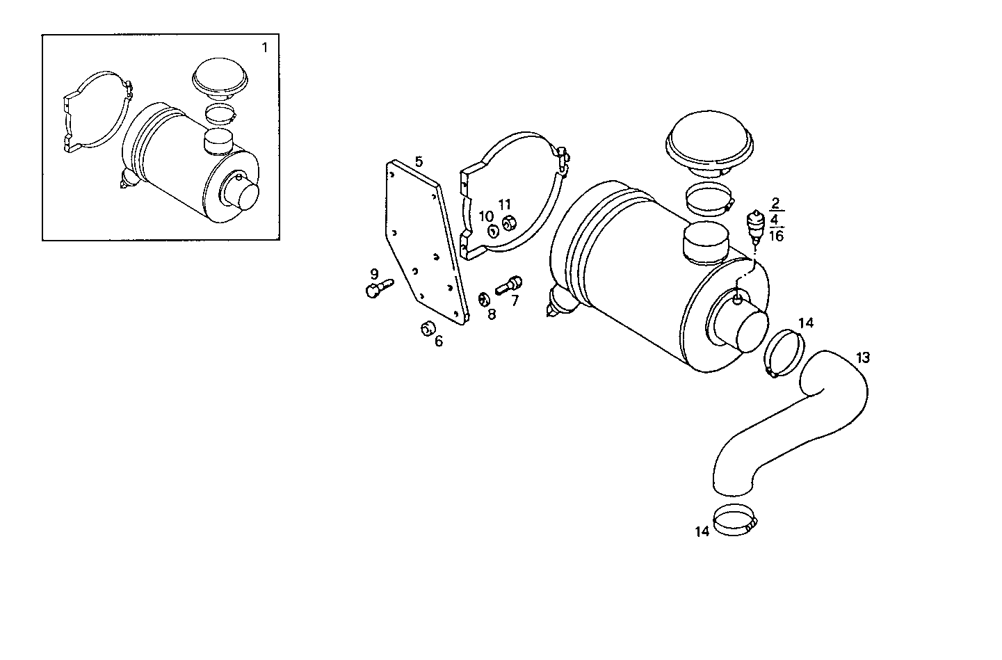 DRY AIR CLEANER - 7450i10.05A800 7450i10 parts diagram