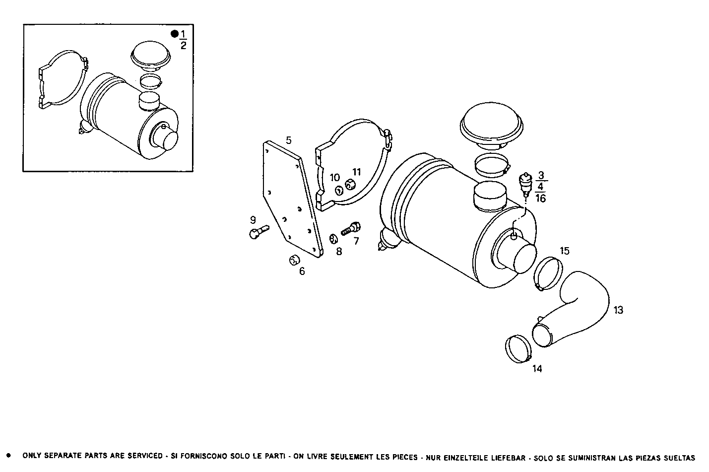 DRY AIR CLEANER - PU7675i10.05A100 PU7675i10 parts diagram