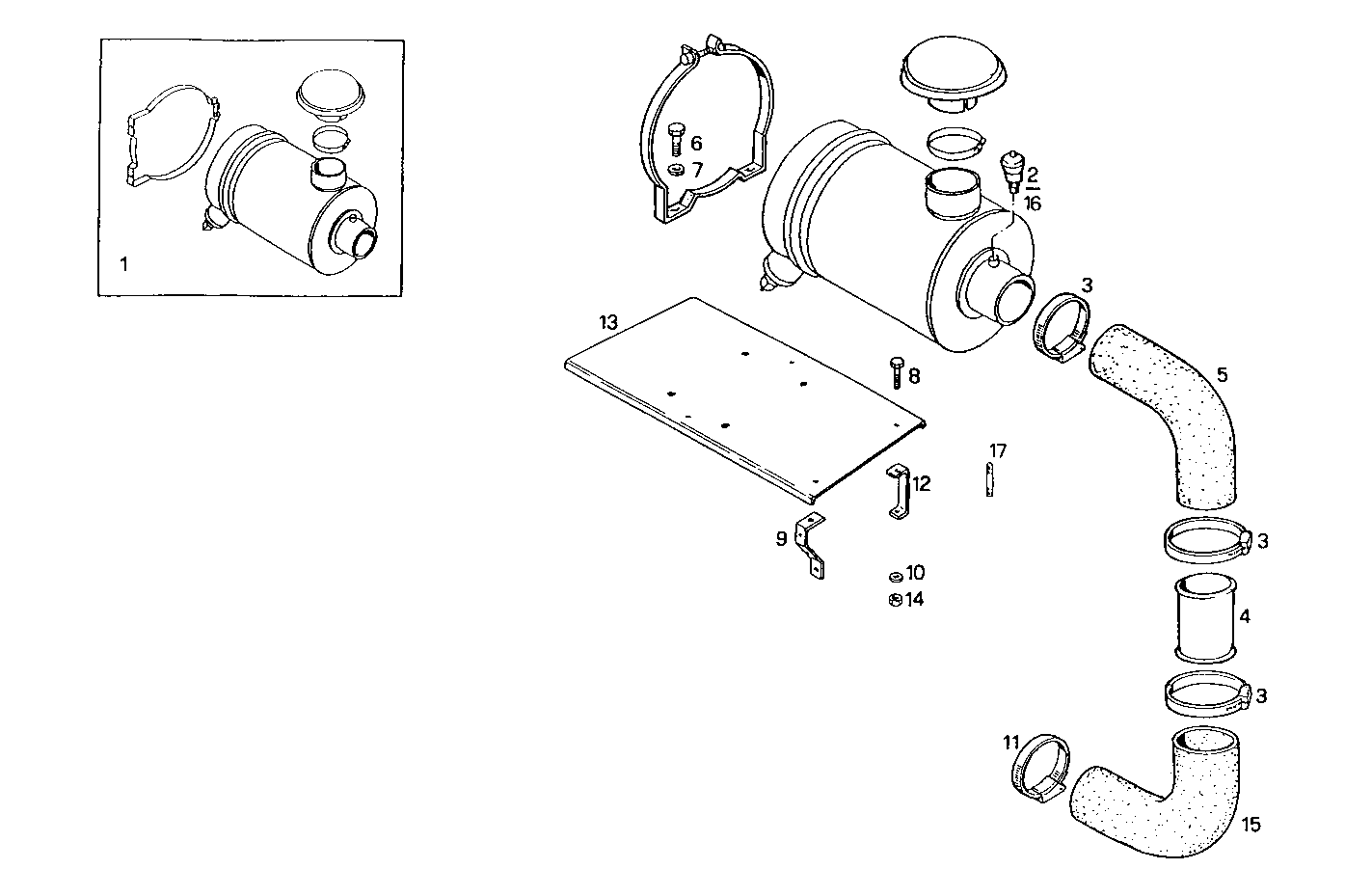 DRY AIR CLEANER - GE8210SRi25.00A955 GE8210SRI25 parts diagram