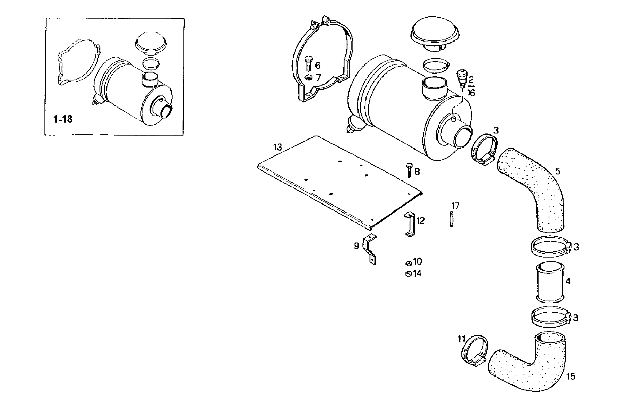 DRY AIR CLEANER - 8210Si15.00A550 8210Si15 parts diagram