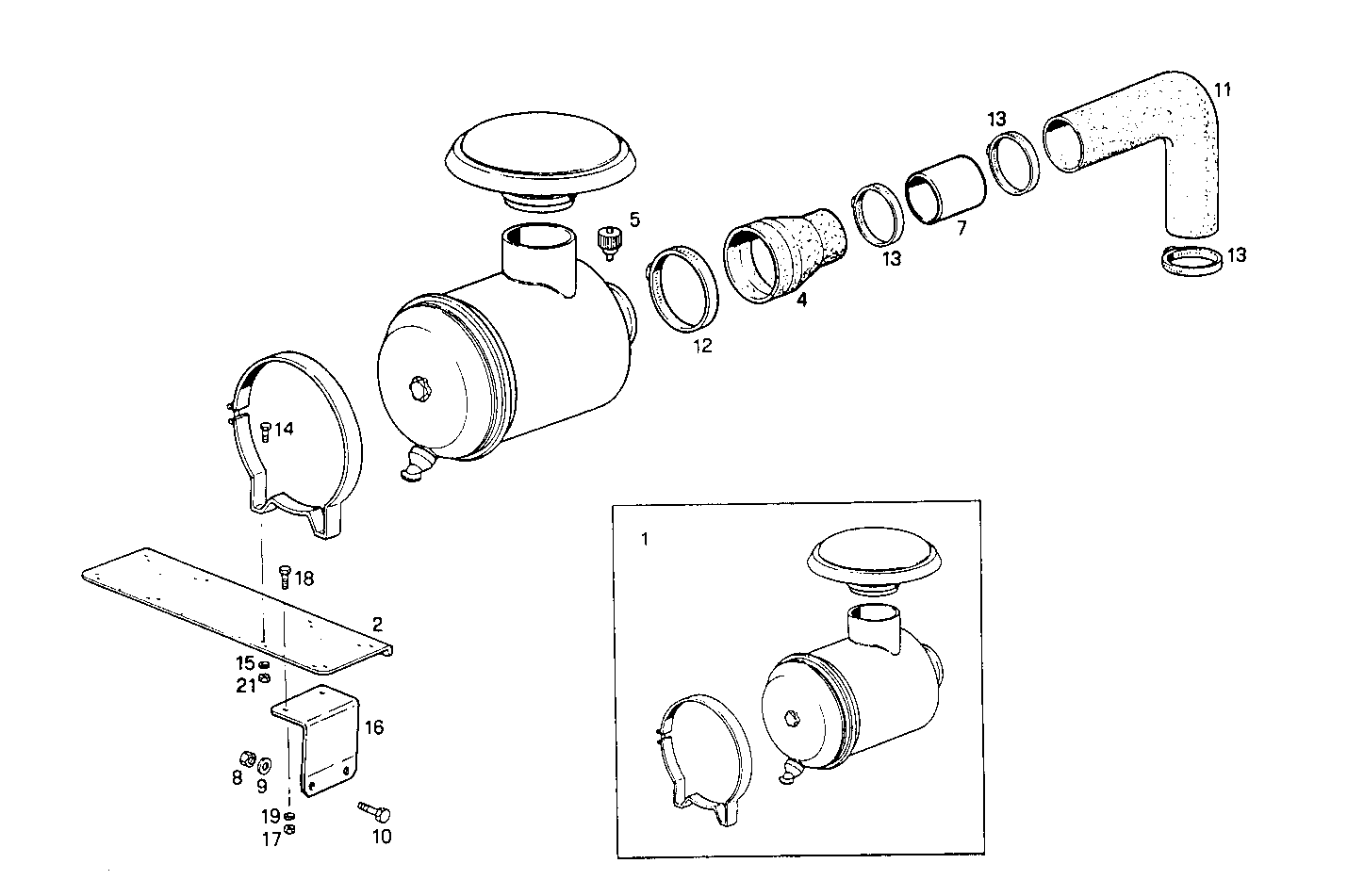 DRY AIR CLEANER - 8281Si15.00A580 8281Si15 parts diagram