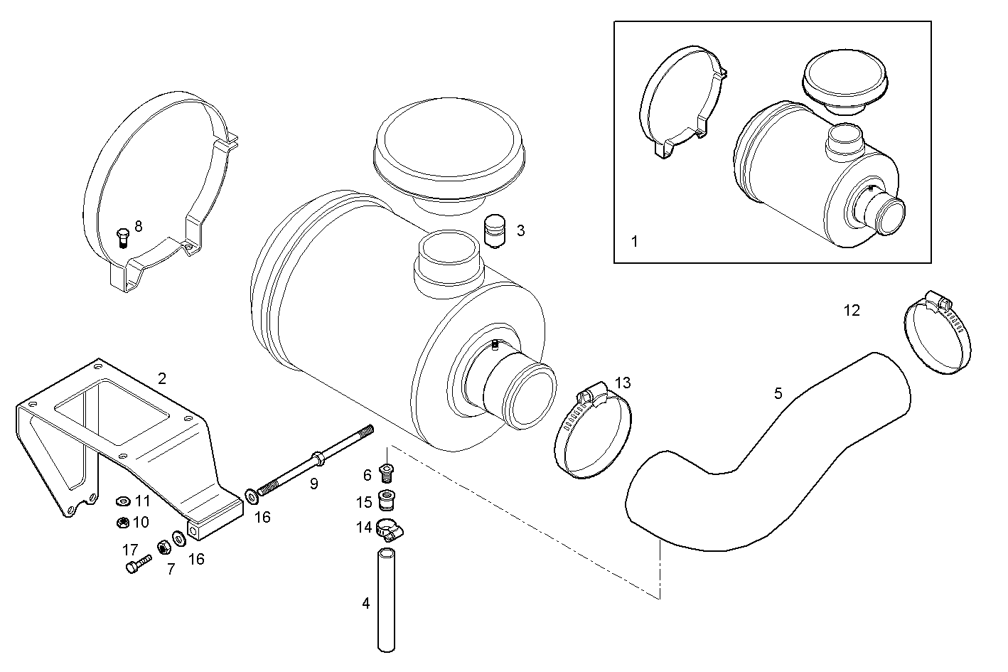 AIR CLEANER - N45MNTX20.00 NEF 4 mechanic. - TIER 3 parts diagram
