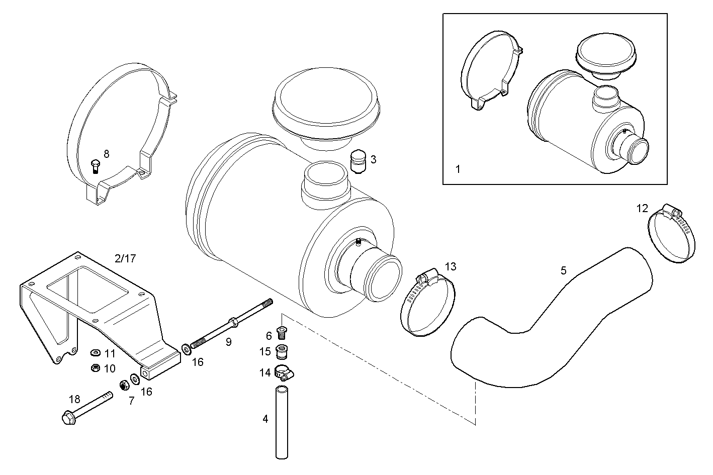 AIR CLEANER - N67MNTX20.00A810 NEF 6 mechanic. - TIER 3 parts diagram