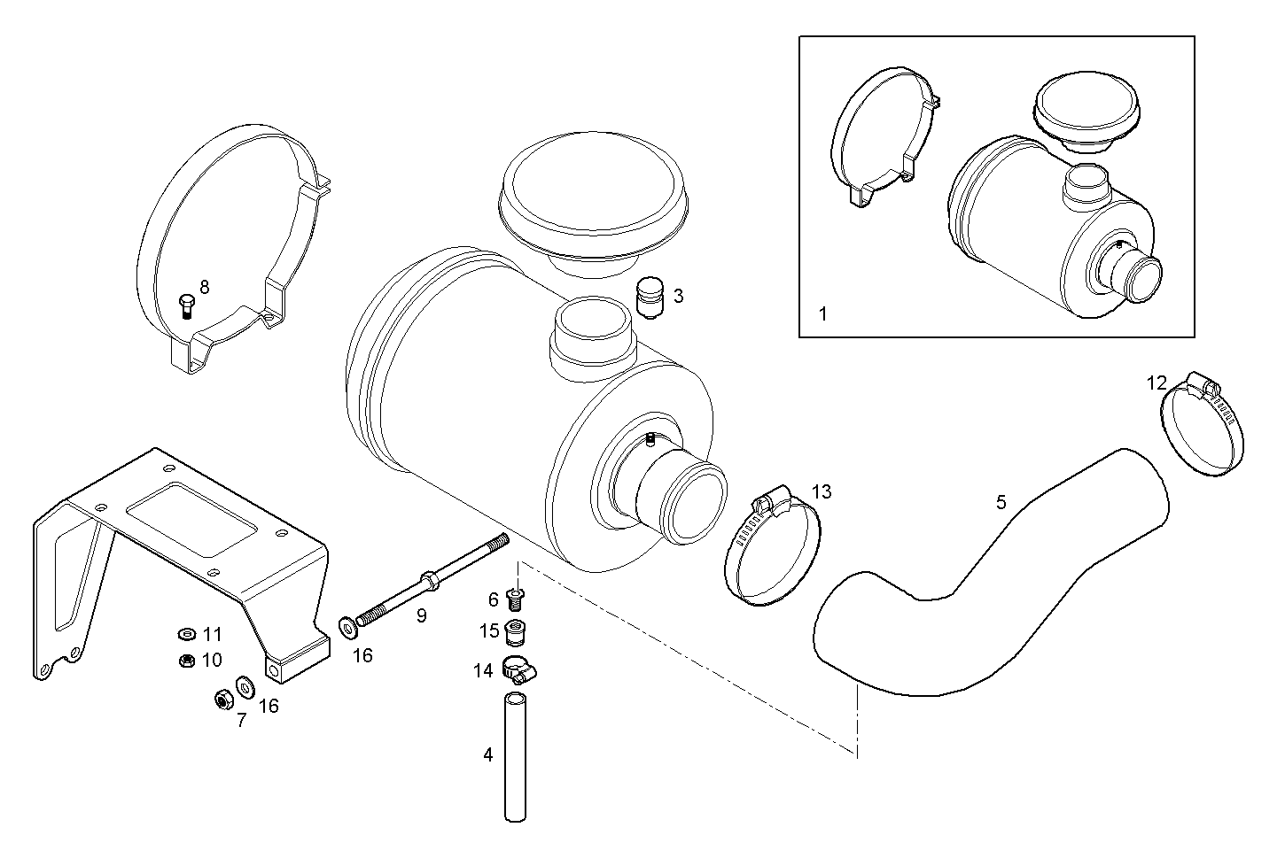 AIR CLEANER - N67MNAU00.00 NEF 6 mechanic. - TIER 2 parts diagram
