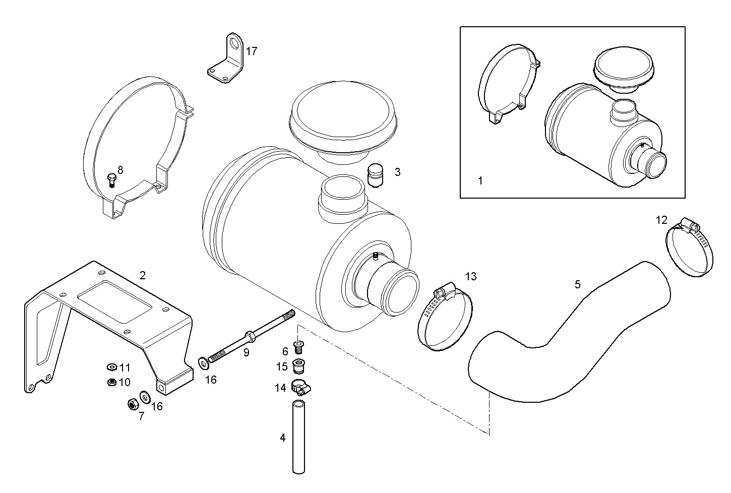 AIR CLEANER - N45MNAE00.00 NEF 4 mechanic. - TIER 2 parts diagram