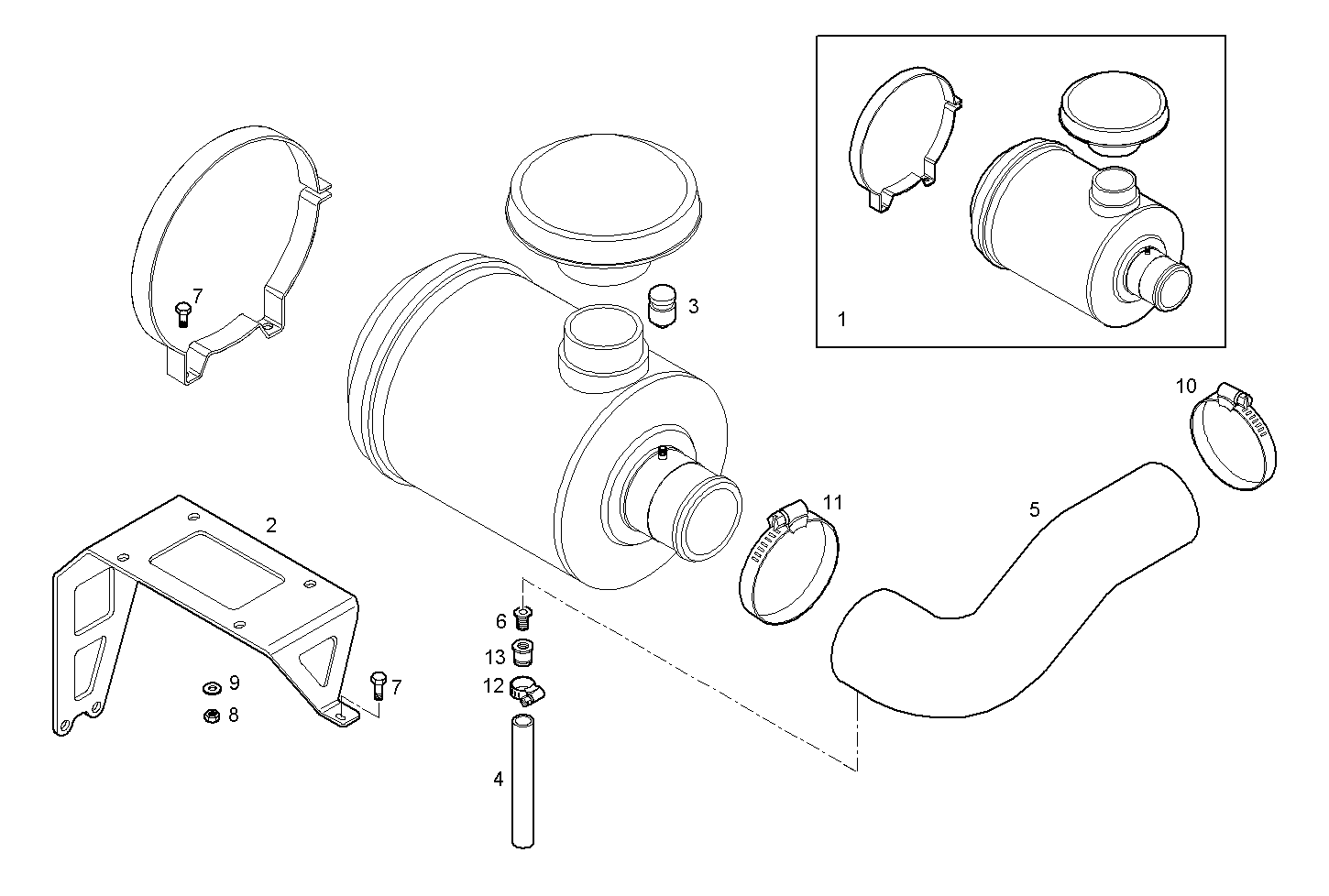 AIR CLEANER - N67MSTD23.00A801 NEF 6 mechanic. - TIER 2 parts diagram