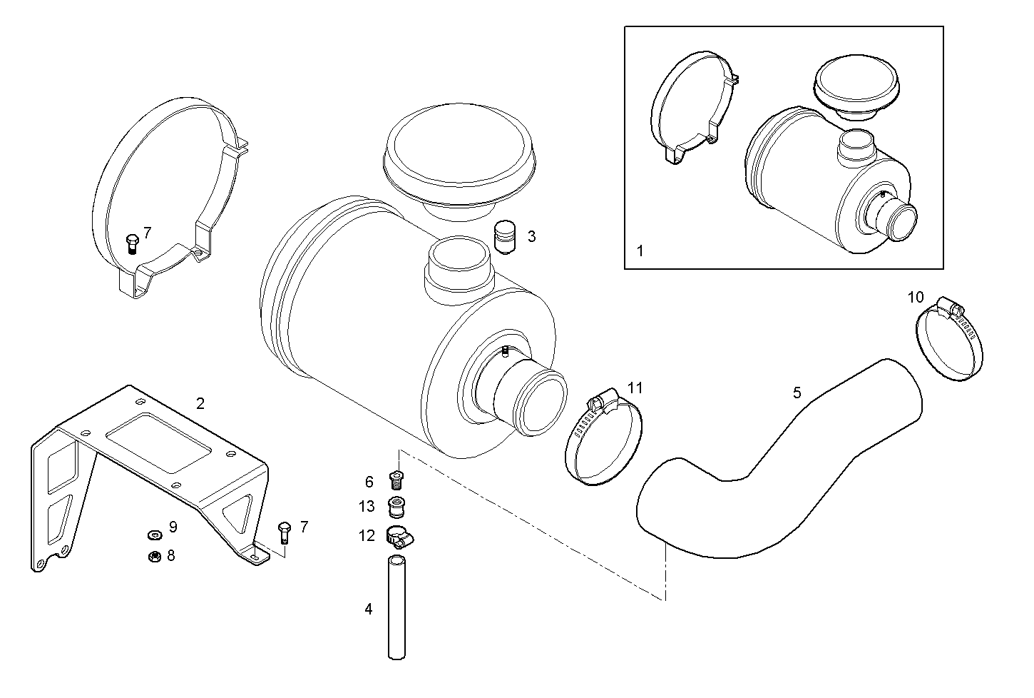 AIR CLEANER - N45MSTD22.50A800 NEF 4 mechanic. - TIER 2 parts diagram