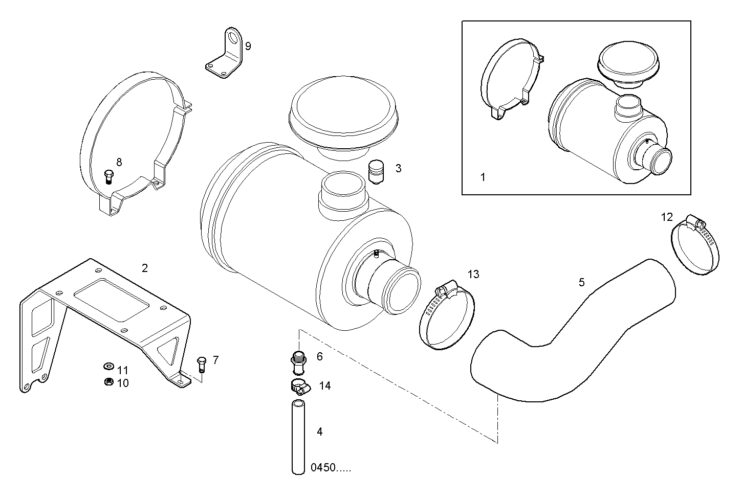AIR CLEANER - N45MSAD00.50A801 NEF 4 mechanic. - TIER 2 parts diagram