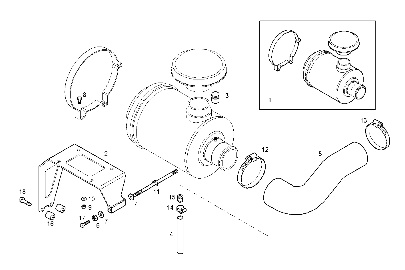 AIR CLEANER - GENEF160M.R980 NEF 6 mechanic. - TIER 2 parts diagram