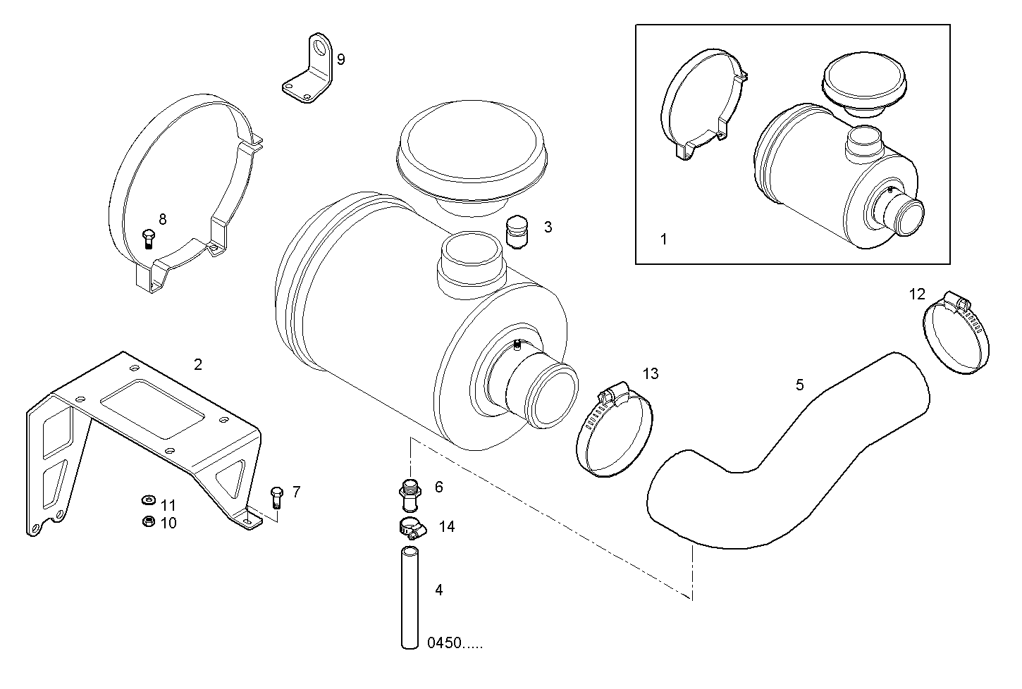 AIR CLEANER - N67MSAE00.00A800 NEF 6 mechanic. - TIER 2 parts diagram