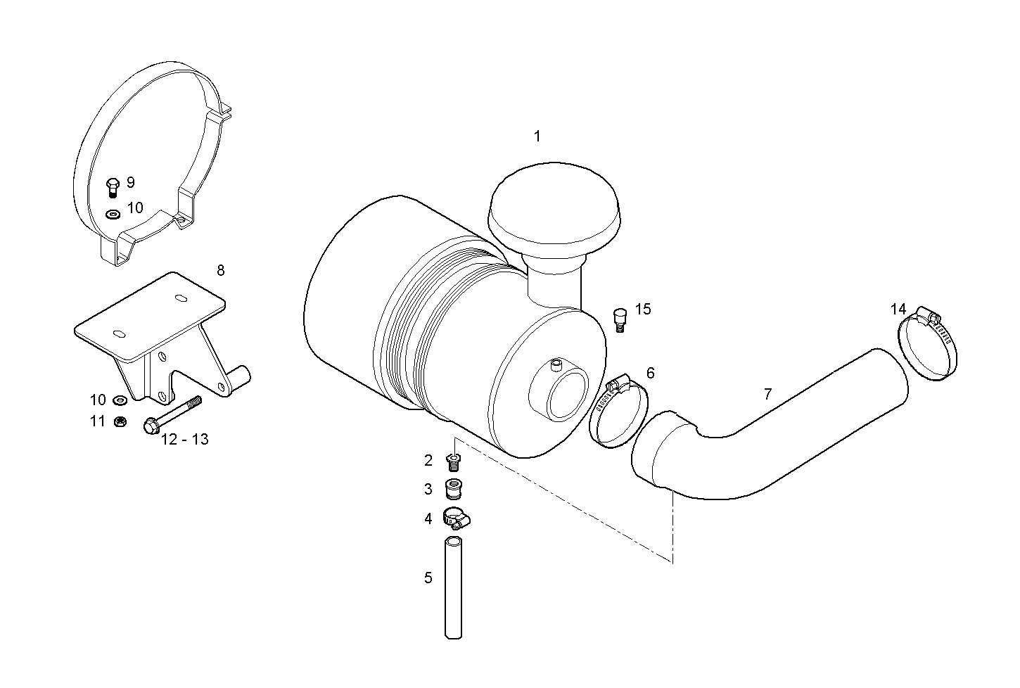 AIR CLEANER - GENEF100M.A552 NEF 4 mechanic. parts diagram