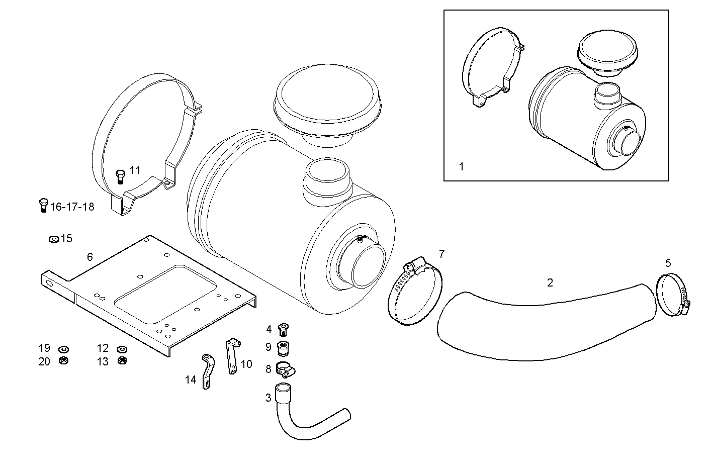 AIR CLEANER - C13ENTI20.00A100 CURSOR 13 - TIER 2 parts diagram