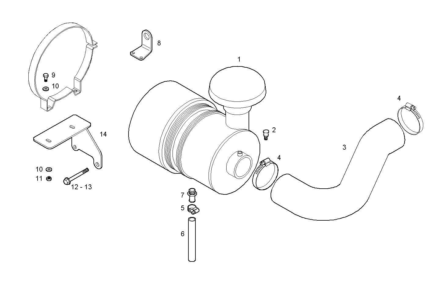 AIR CLEANER - N45MNAF40.10 NEF 4 mechanic. parts diagram