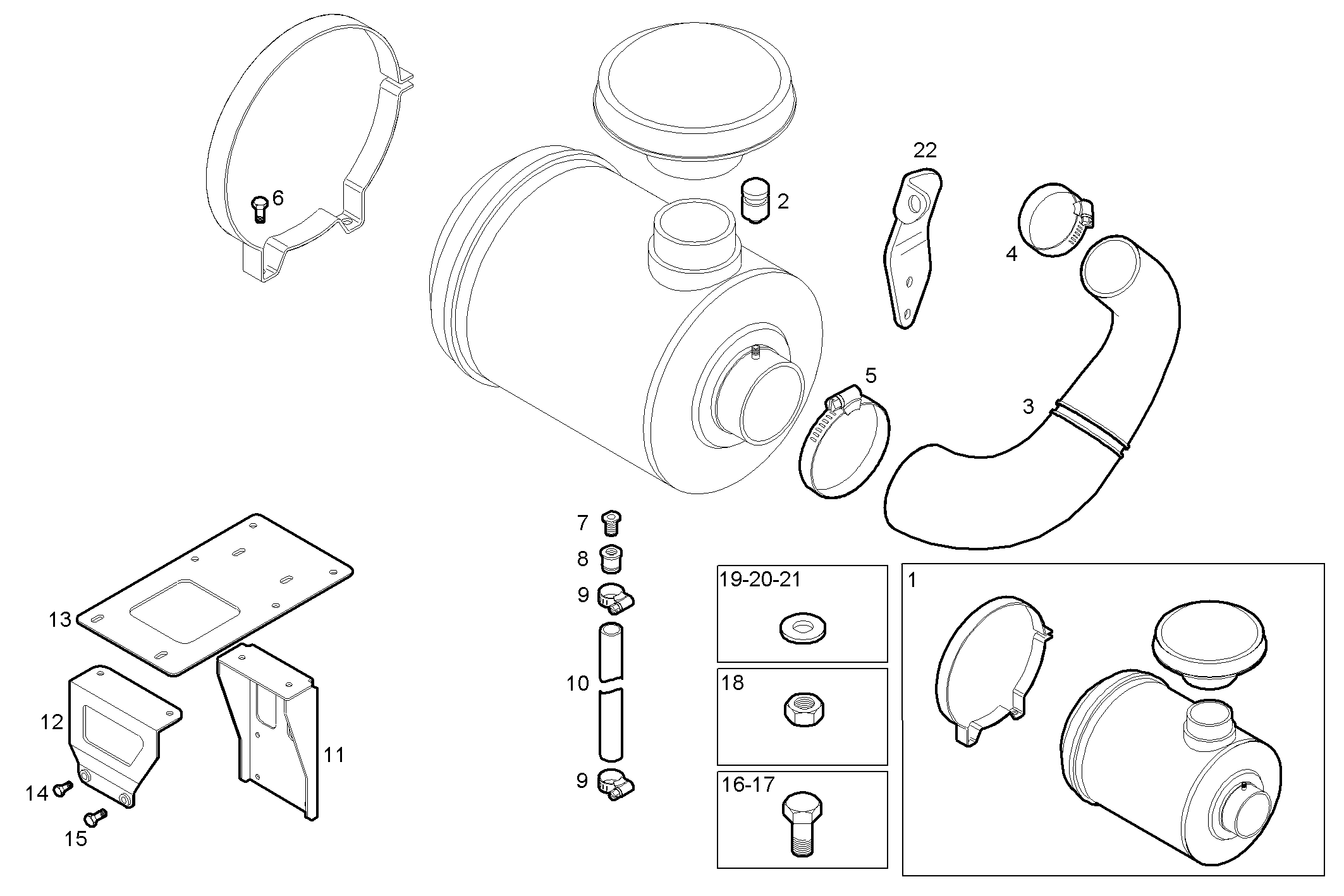 AIR CLEANER - C87ENTX20.00A802 CURSOR 9 - TIER 3 parts diagram