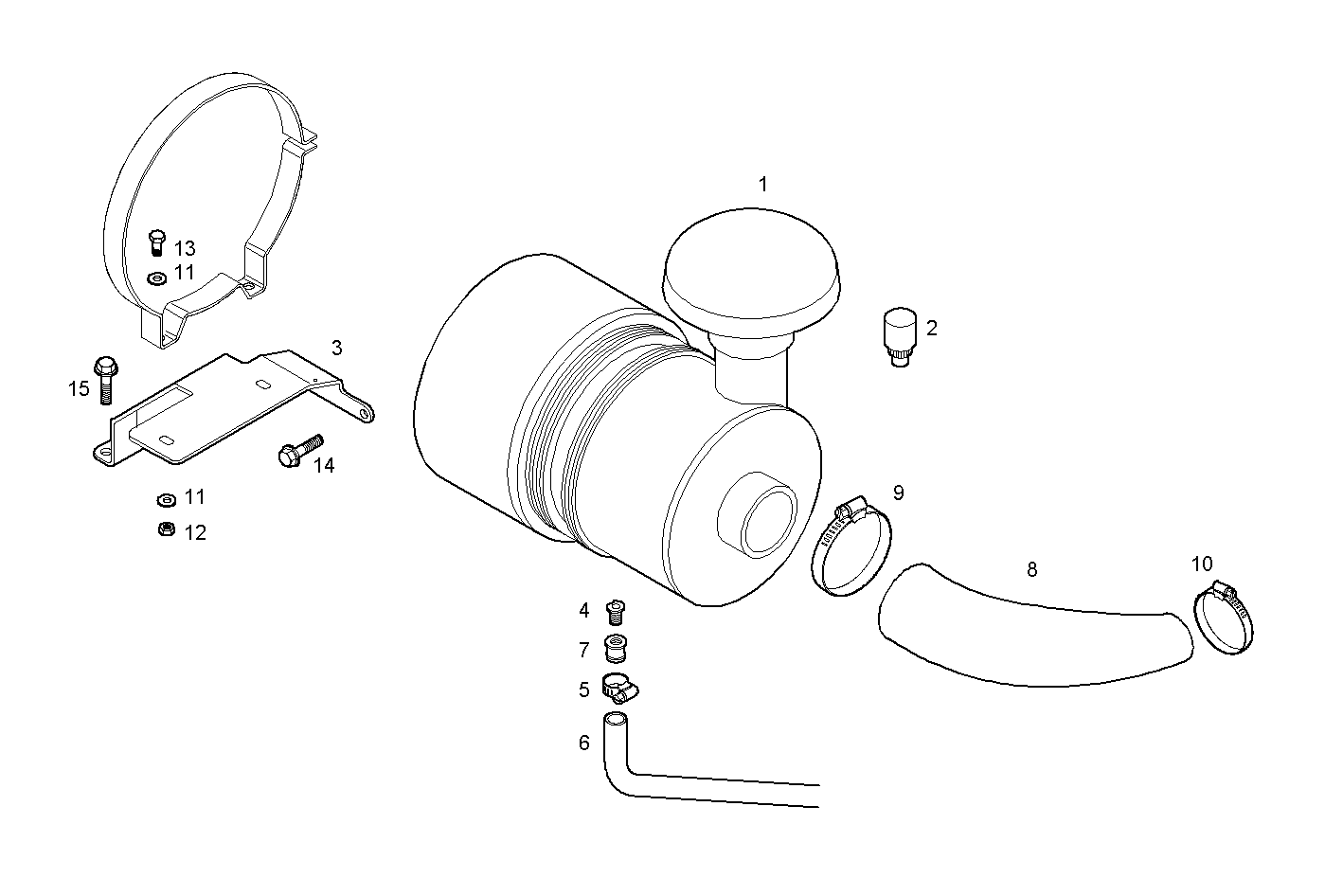 AIR CLEANER - GENEF200E.A552 NEF 6 electron. parts diagram