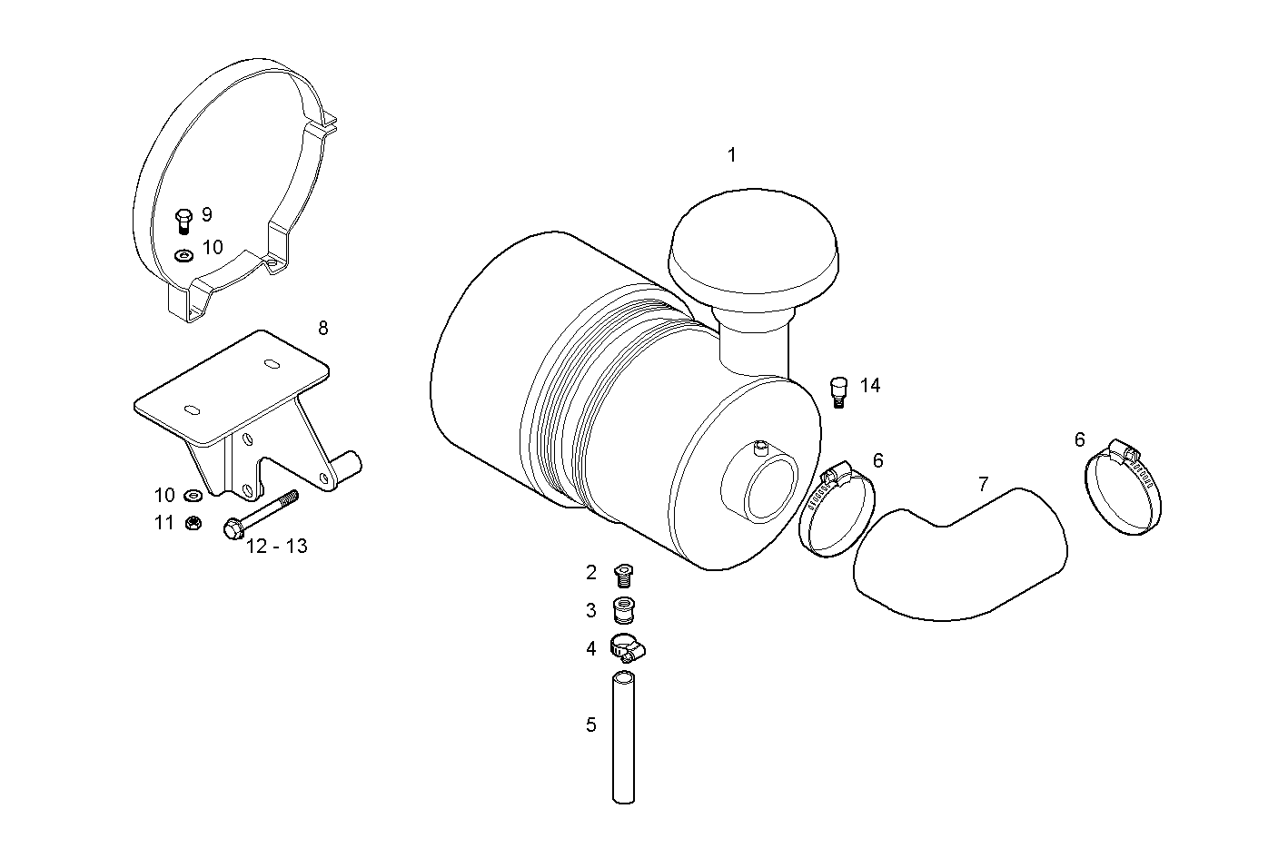 AIR CLEANER - N45MNTF41.10 NEF 4 mechanic. parts diagram